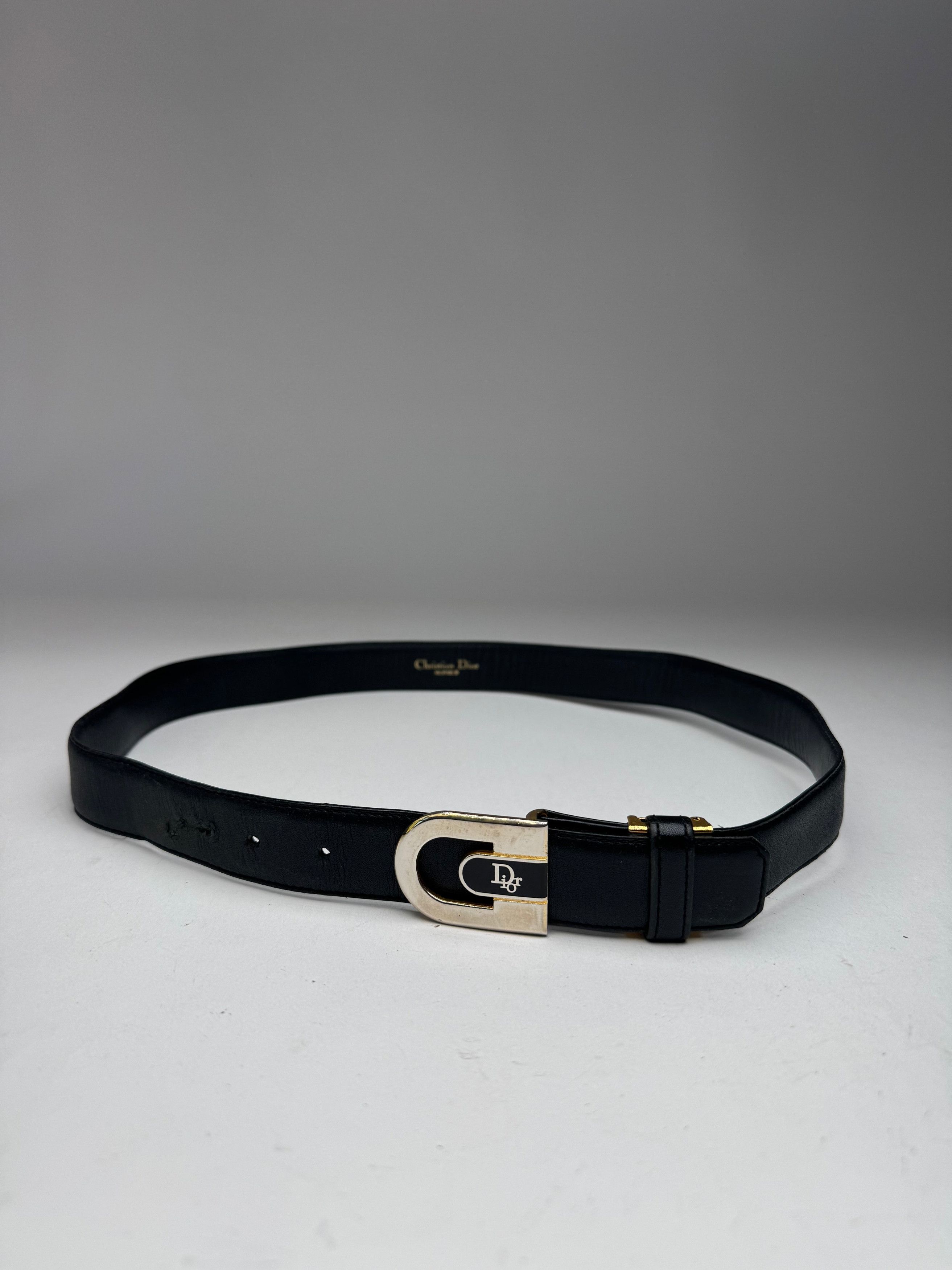 Dior Vintage Leather Belt Black Size ONE SIZE - 1 Thumbnail