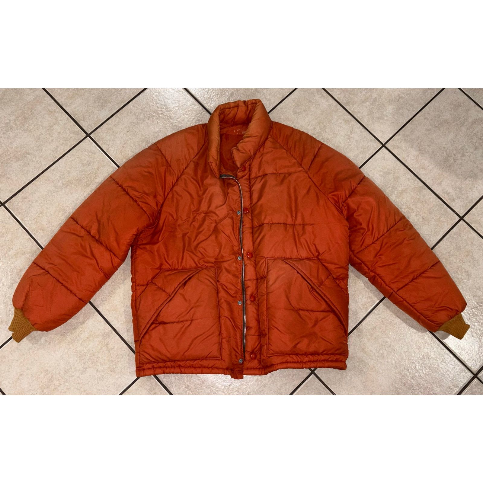 Vintage Vintage puffer zip jacket orange waterproof polyester M Size US M / EU 48-50 / 2 - 1 Thumbnail