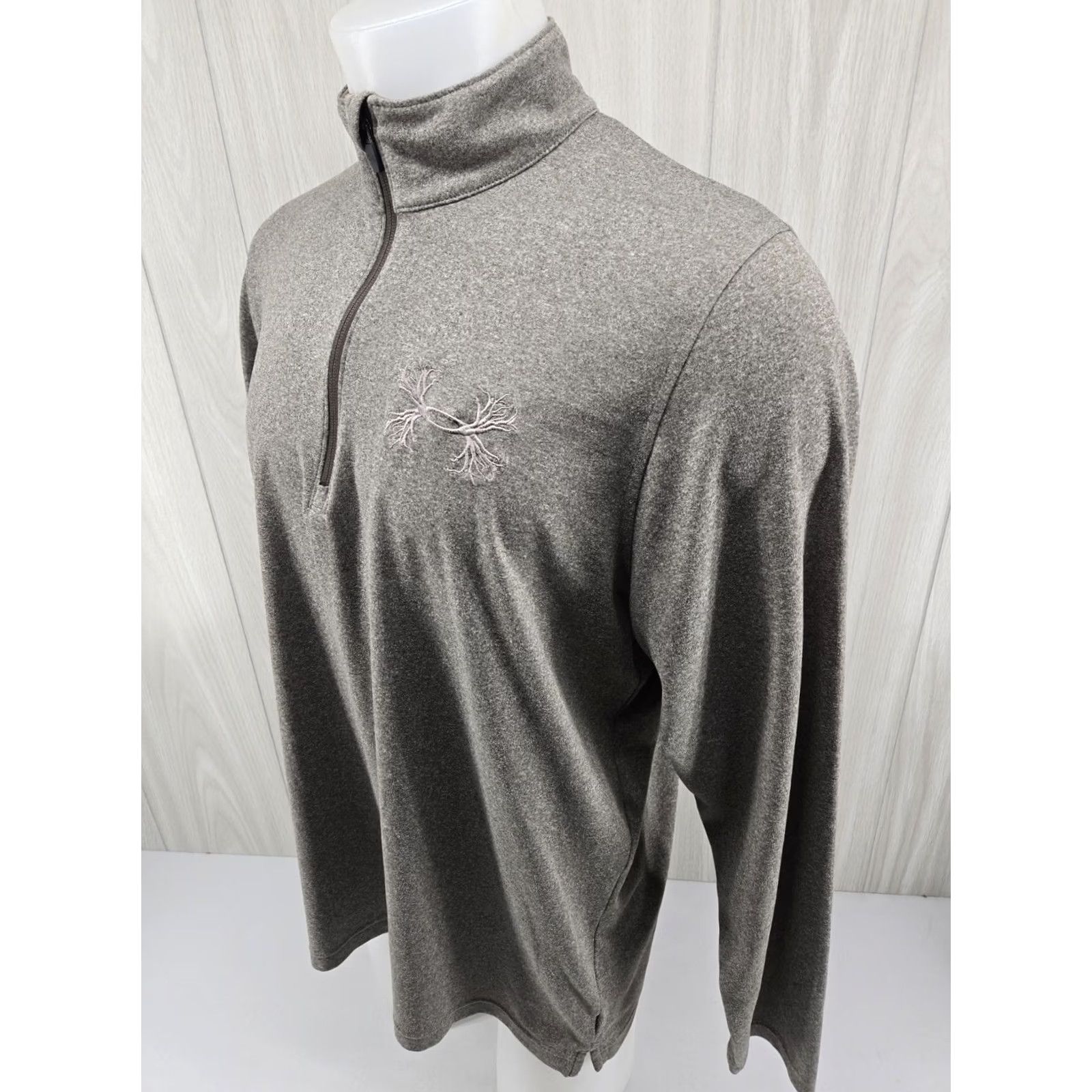 Under Armour Under Armour Mens XL Gray Camo HeatGear Loose Long Sleeve Logo 1/4 Zip Shirt Size US XL / EU 56 / 4 - 4 Thumbnail