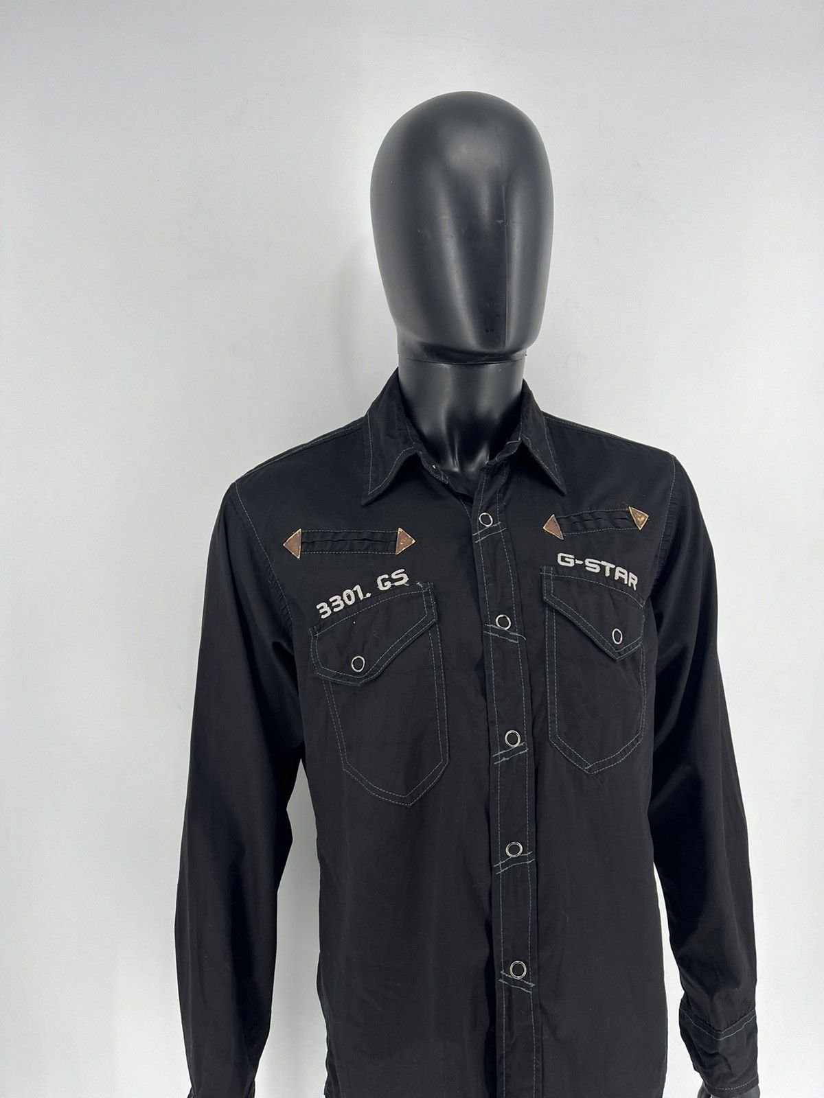 G-Star × Raw State × Vintage Vintage Y2K G Star Raw Men’s Black Shirt With Big Logo Size US L / EU 52-54 / 3 - 3 Thumbnail