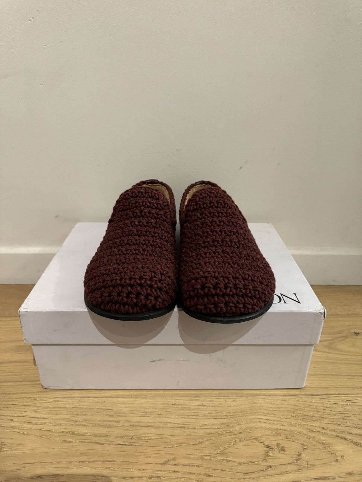 JW Anderson JW Anderson Crochet Cotton Loafers Shoes Moccasin Burgundy Size US 6.5 / IT 36.5 - 3 Thumbnail