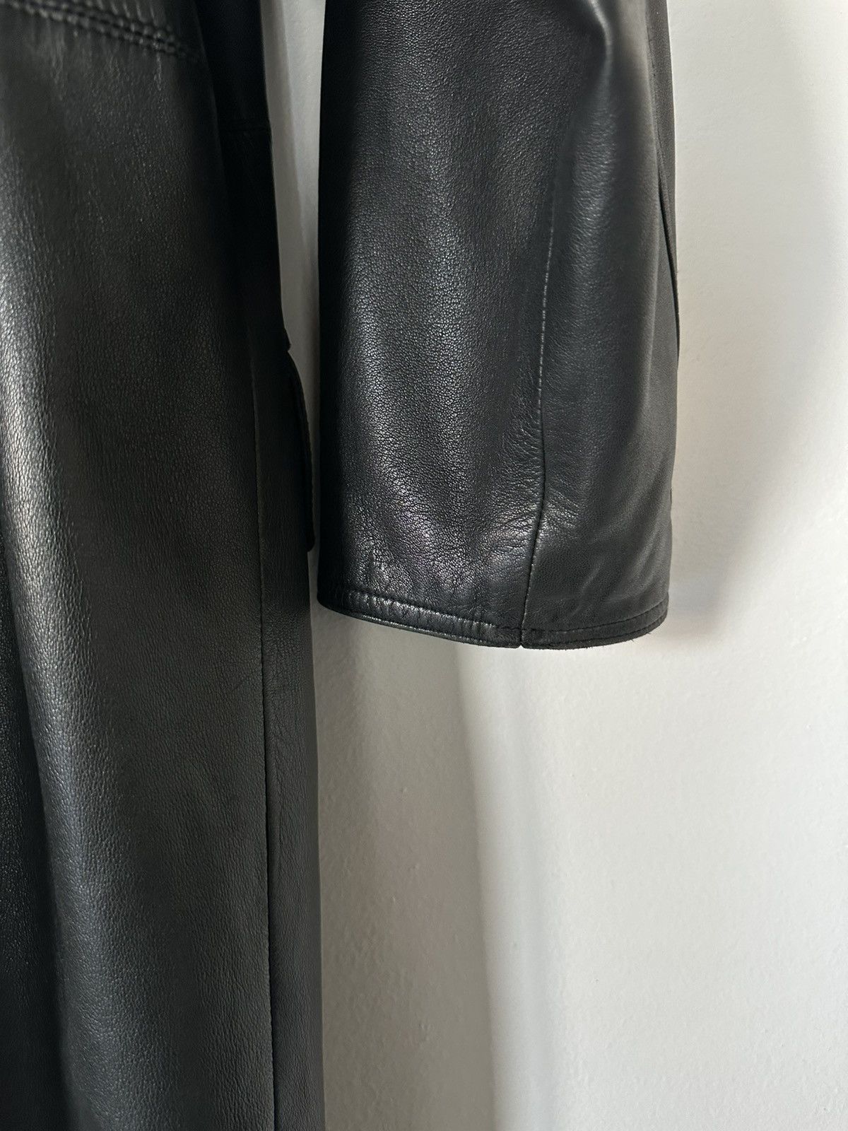 Versace Gianni Versace 80s Black Leather Trench Coat Size US XL / EU 56 / 4 - 9 Thumbnail