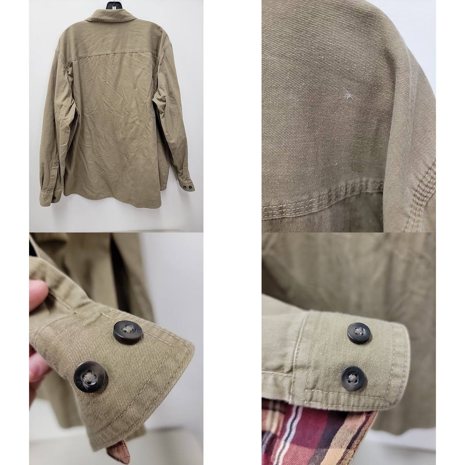 Vintage VINTAGE LL Bean Shirt Jacket Shacket L Men's Green Flannel Lined Cotton Button-Up Long Sleeve Size L Size US L / EU 52-54 / 3 - 8 Thumbnail