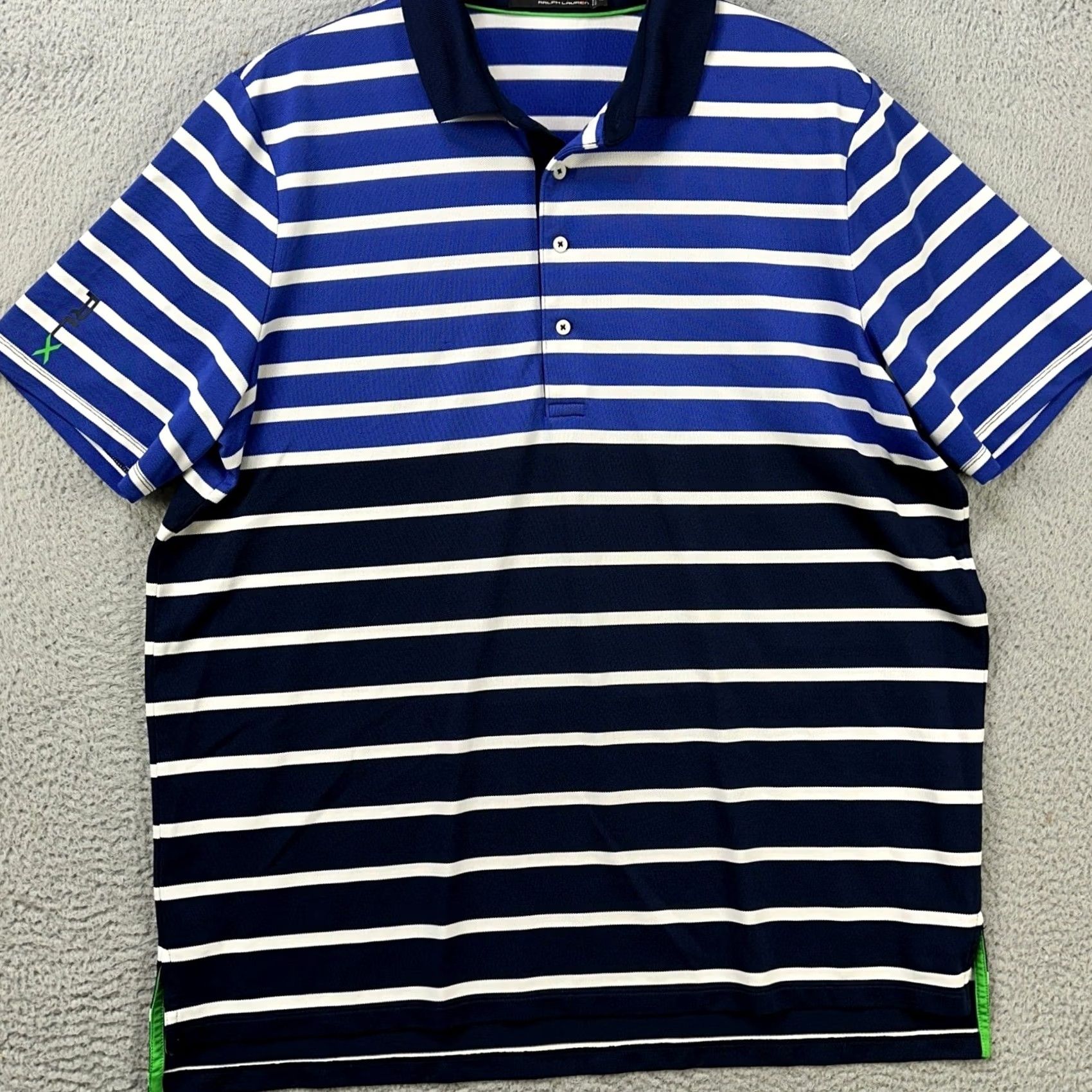 RLX Ralph Lauren RLX Ralph Lauren Polo Shirt Golf XL Blue Black Stripes Athletic Short Sleeve Men Size US XL / EU 56 / 4 - 2 Thumbnail