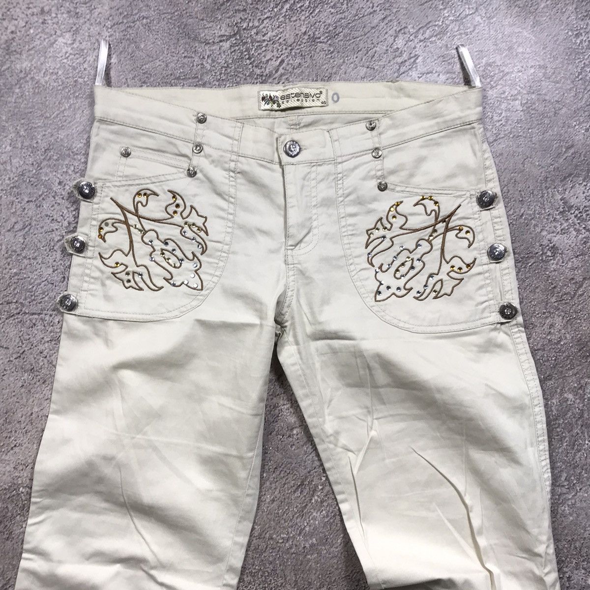 Vintage Y2K Baggy Distressed Cargo Pants Streetwear Thrashed Logo 29 Size 29" - 3 Thumbnail