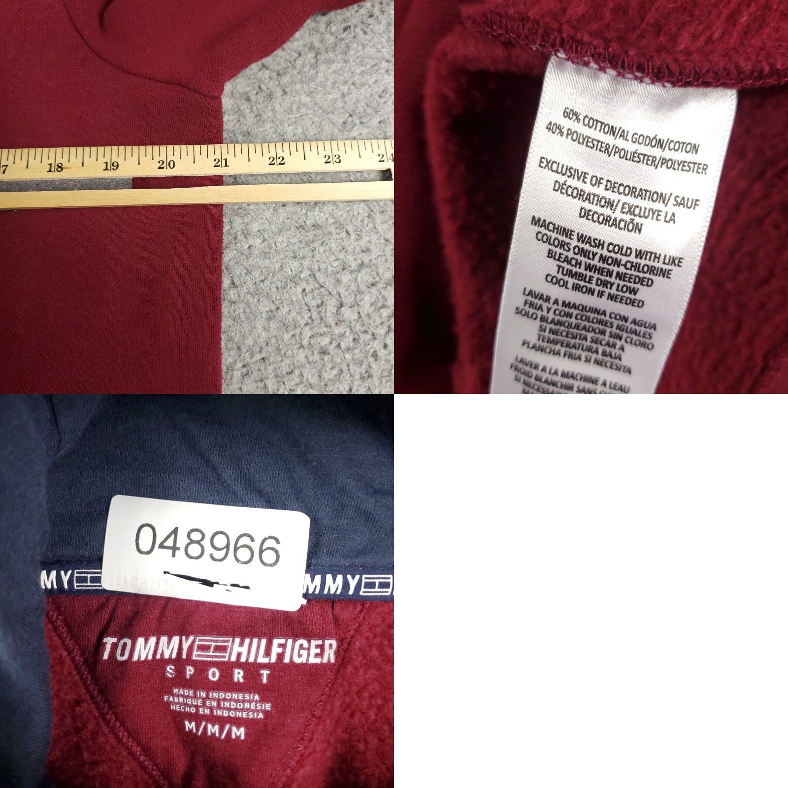 Tommy Hilfiger Tommy Hilfiger Womens Sweater Medium Red Pullover Hoodie Size M / US 6-8 / IT 42-44 - 8 Thumbnail