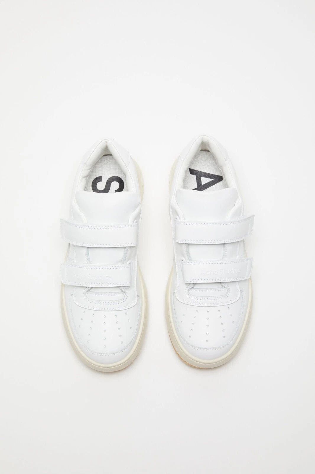 Acne Studios ACNE STUDIOS Steffey $540 White Leather Strap Sneakers New Size US 8 / IT 38 - 2 Thumbnail