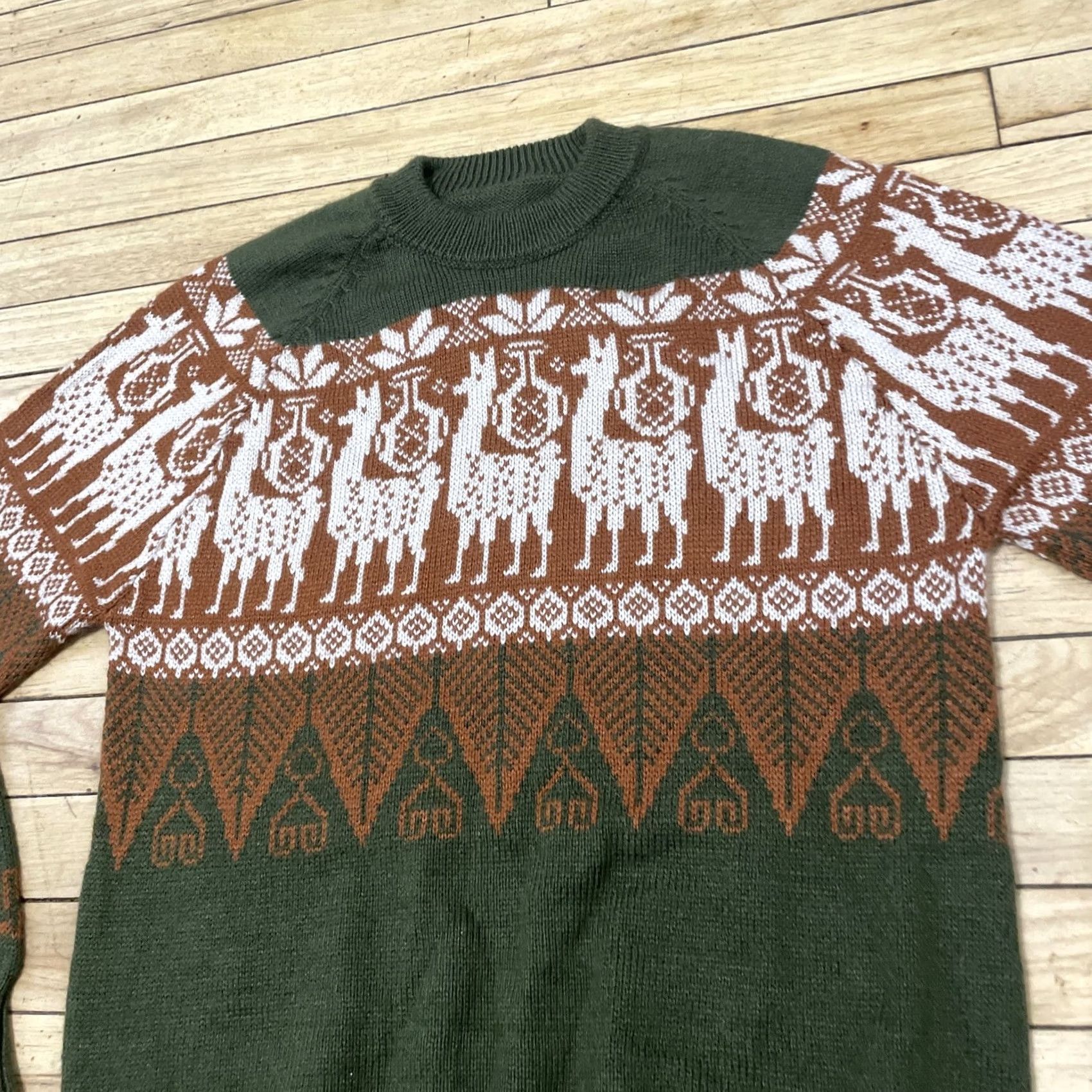 Vintage VINTAGE Ugly Christmas Sweater Shirt Mens L Llama Graphic Print Holiday Brown Green Christmas Sweater Size US L / EU 52-54 / 3 - 3 Thumbnail
