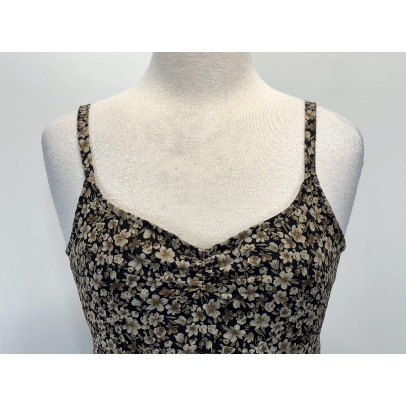 Old Navy Vintage Yes Old Navy Vtg Floral Midi Dress 4 Sz Forest Fairy Brown Black Grunge Skater Y2K Size S / US 4 / IT 40 - 5 Thumbnail