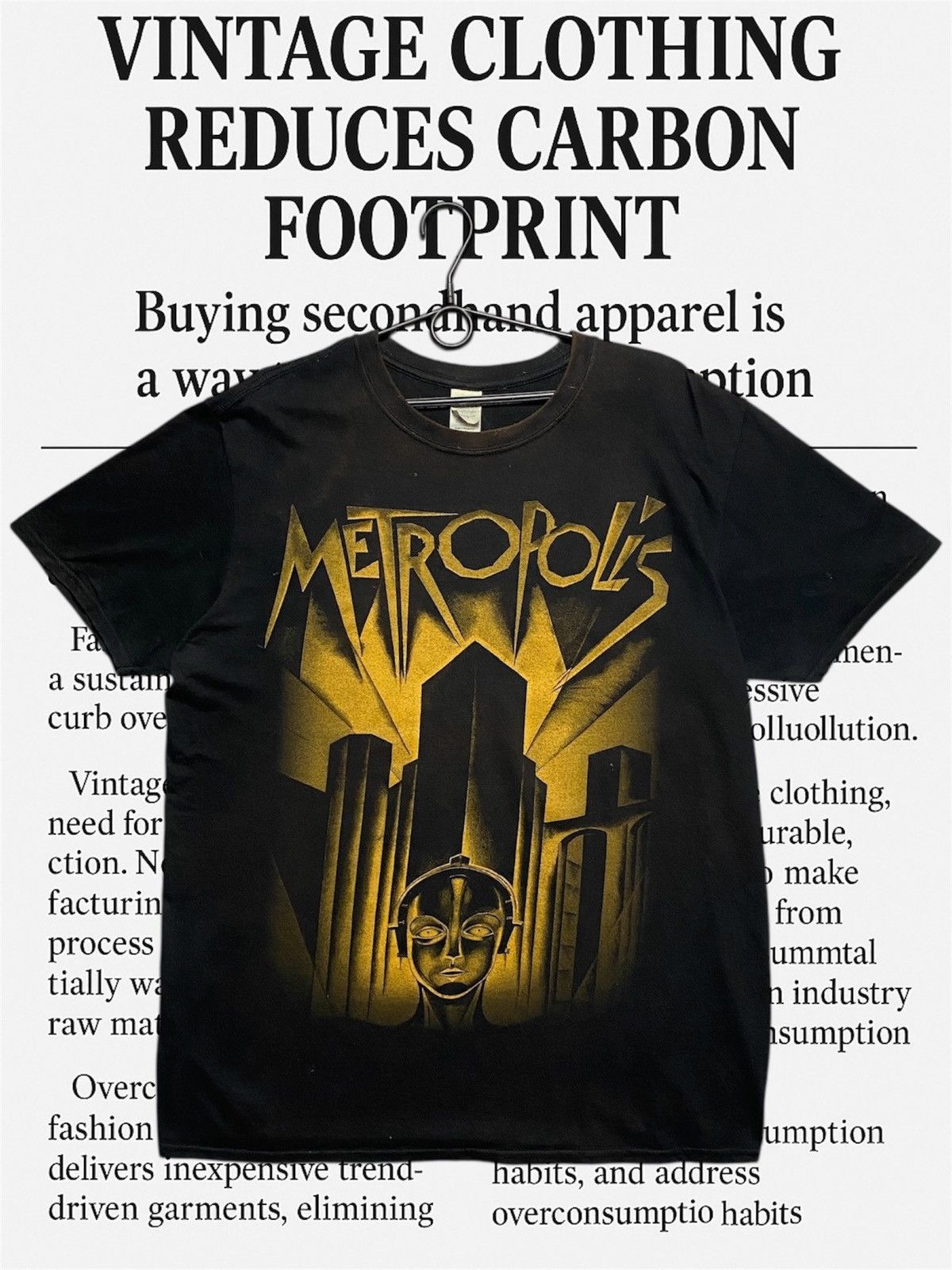 Metropolis Vintage T-shirt big logo distressed movie 1927