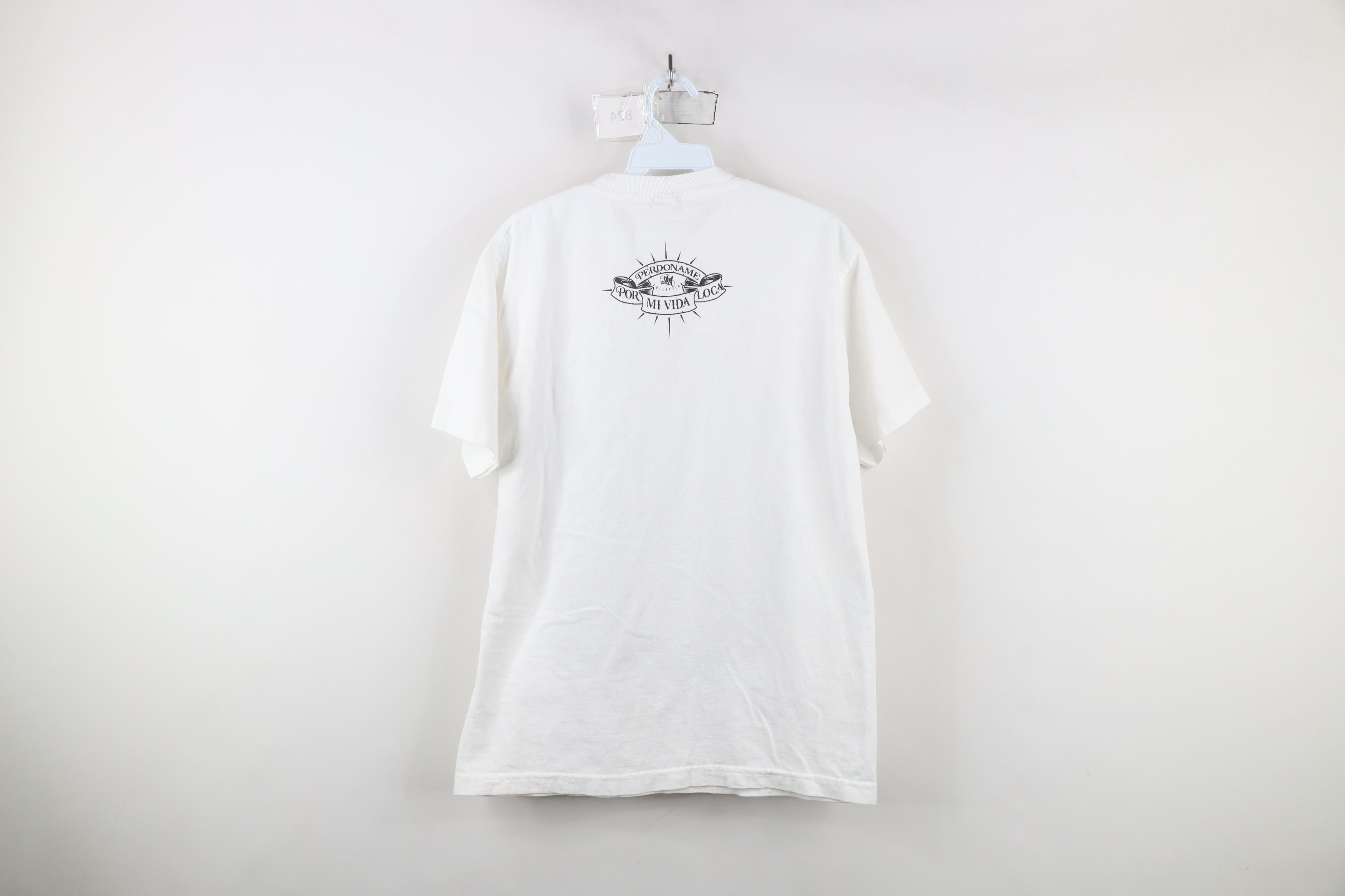 Vintage Vintage 90s Streetwear Mi Vida Loca Skeleton Rose T-Shirt Size US M / EU 48-50 / 2 - 8 Thumbnail