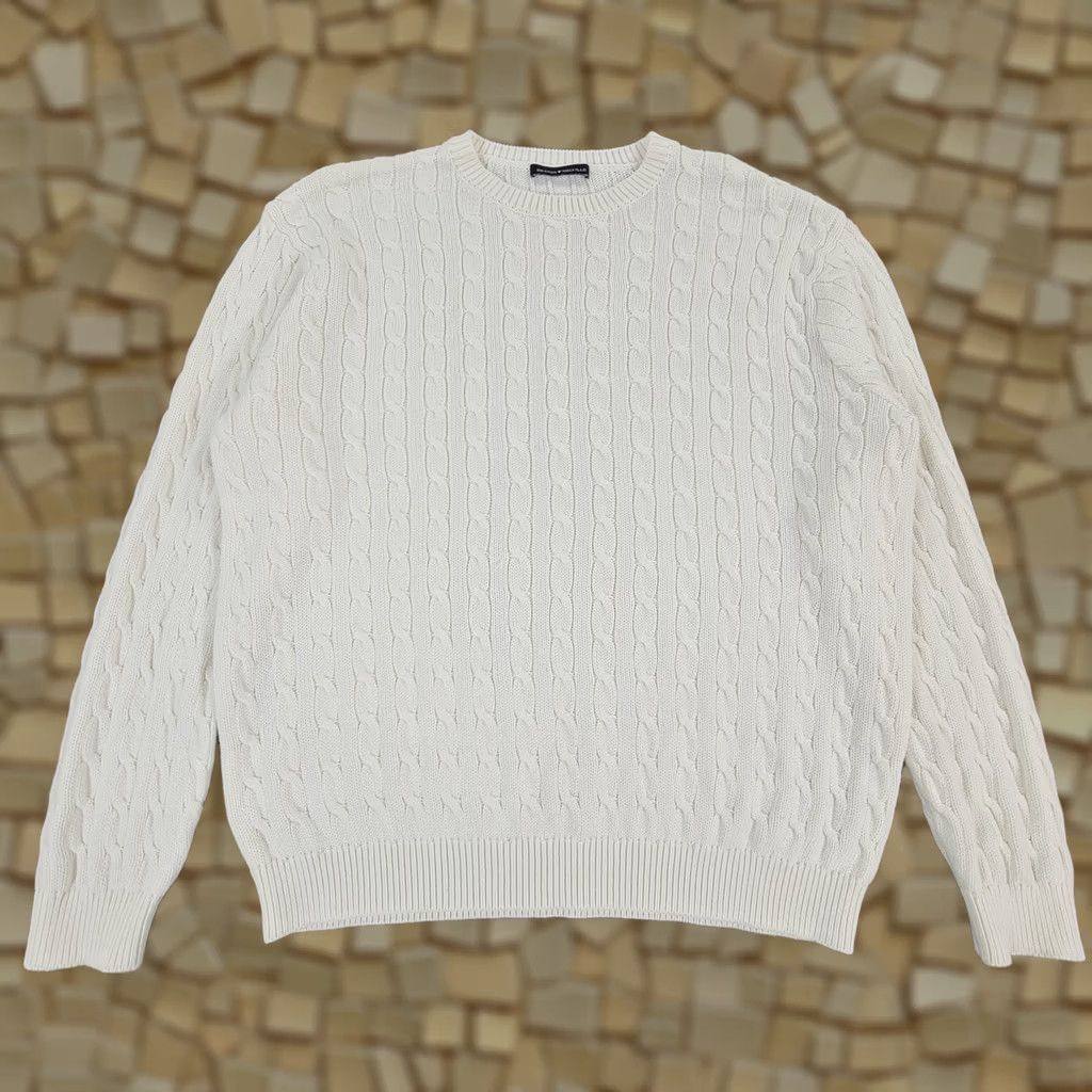 Brandy Melville VINTAGE Brandy Melville Jumper Womens One Size White Cable-Knit Cotton Blend Pullover Size ONE SIZE - 1 Thumbnail