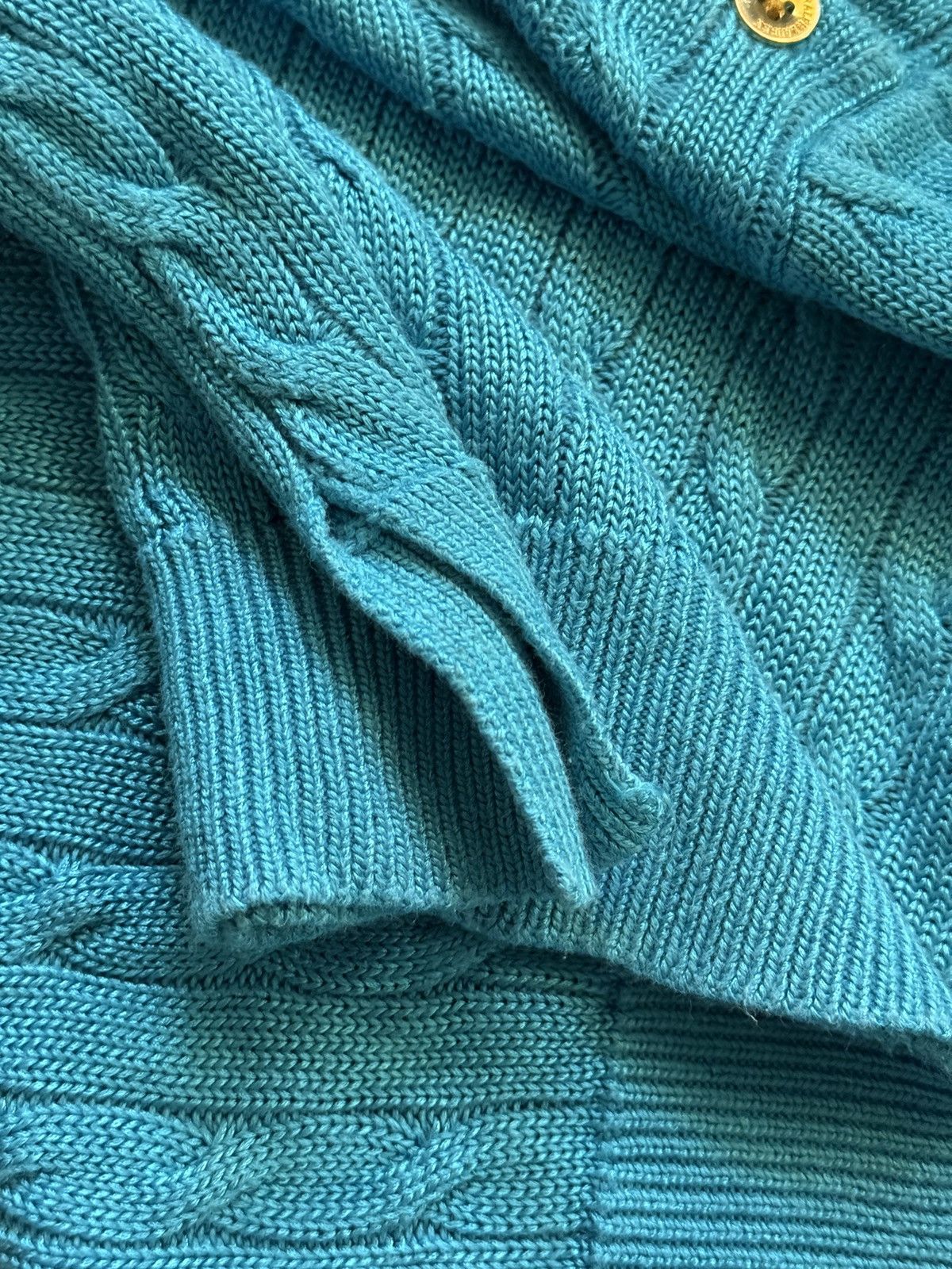 Lauren Ralph Lauren × Ralph Lauren × Vintage Lauren Ralph Lauren cable knit blue sweater Size L / US 10 / IT 46 - 7 Thumbnail