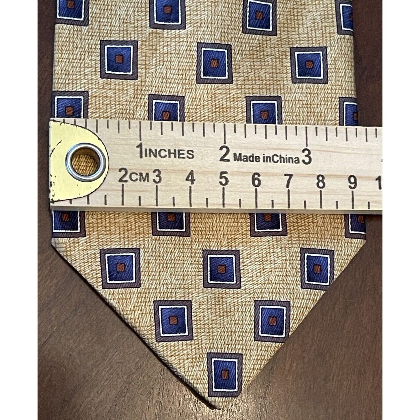 Jos. A. Bank Jos. A. Bank Gold Blue Men’s Neck Tie Made In Italy Size ONE SIZE - 4 Thumbnail