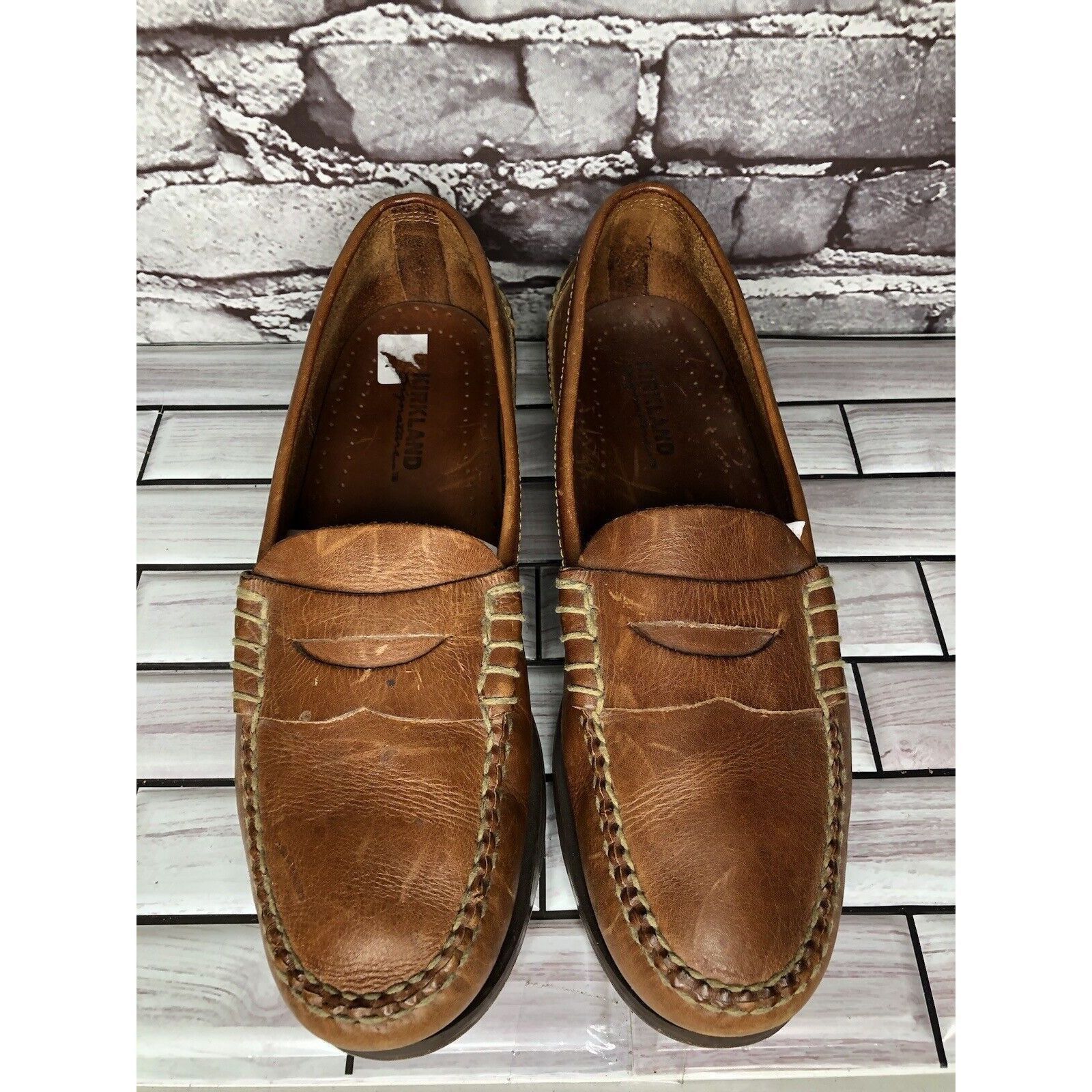 Kirkland Signature Kirkland Signature Brown Leather Penny Loafers Moc Toe Slip Size US 10 / EU 43 - 2 Thumbnail