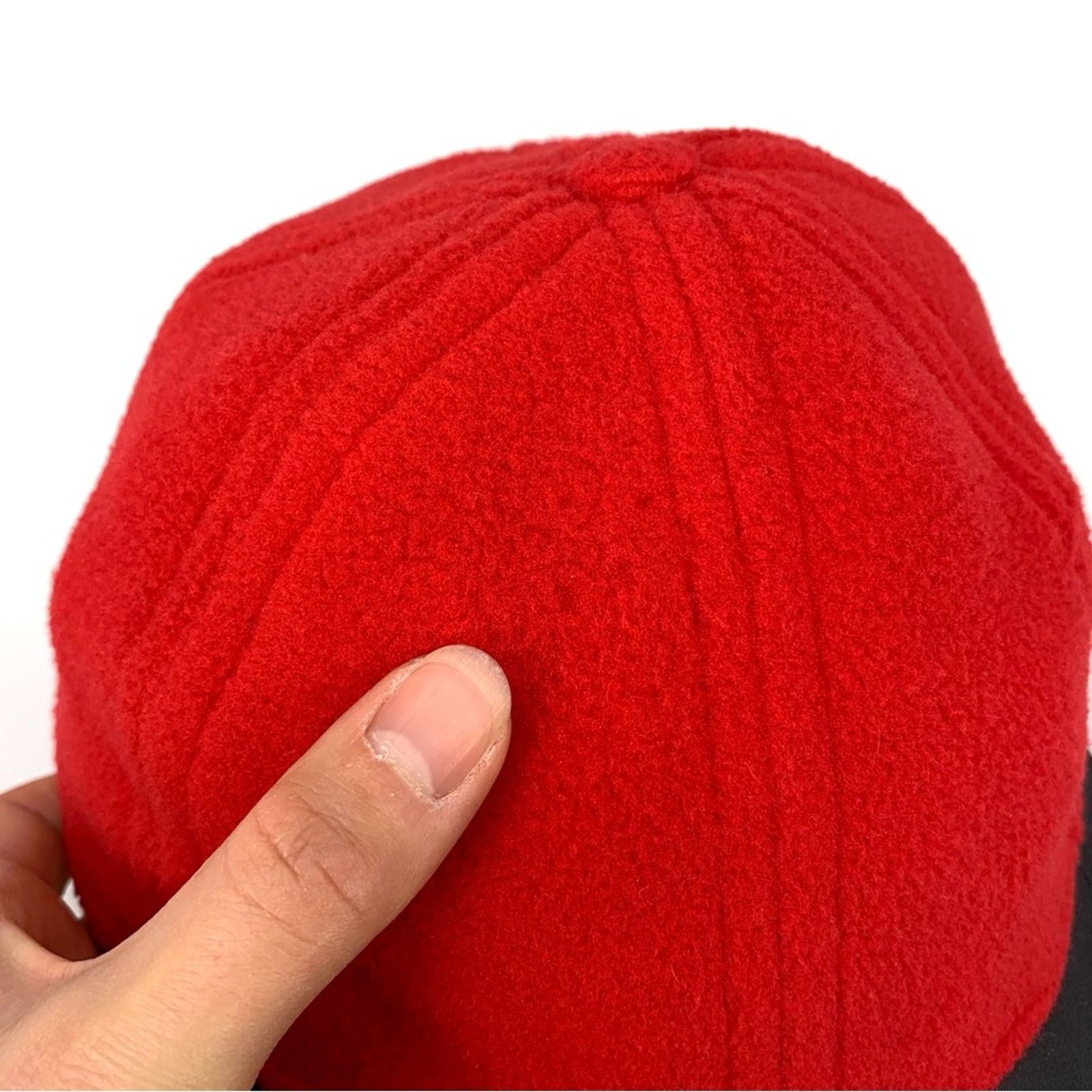 Eddie Bauer VTG EDDIE BAUER Fleece Cap Red Black Size ONE SIZE - 3 Thumbnail