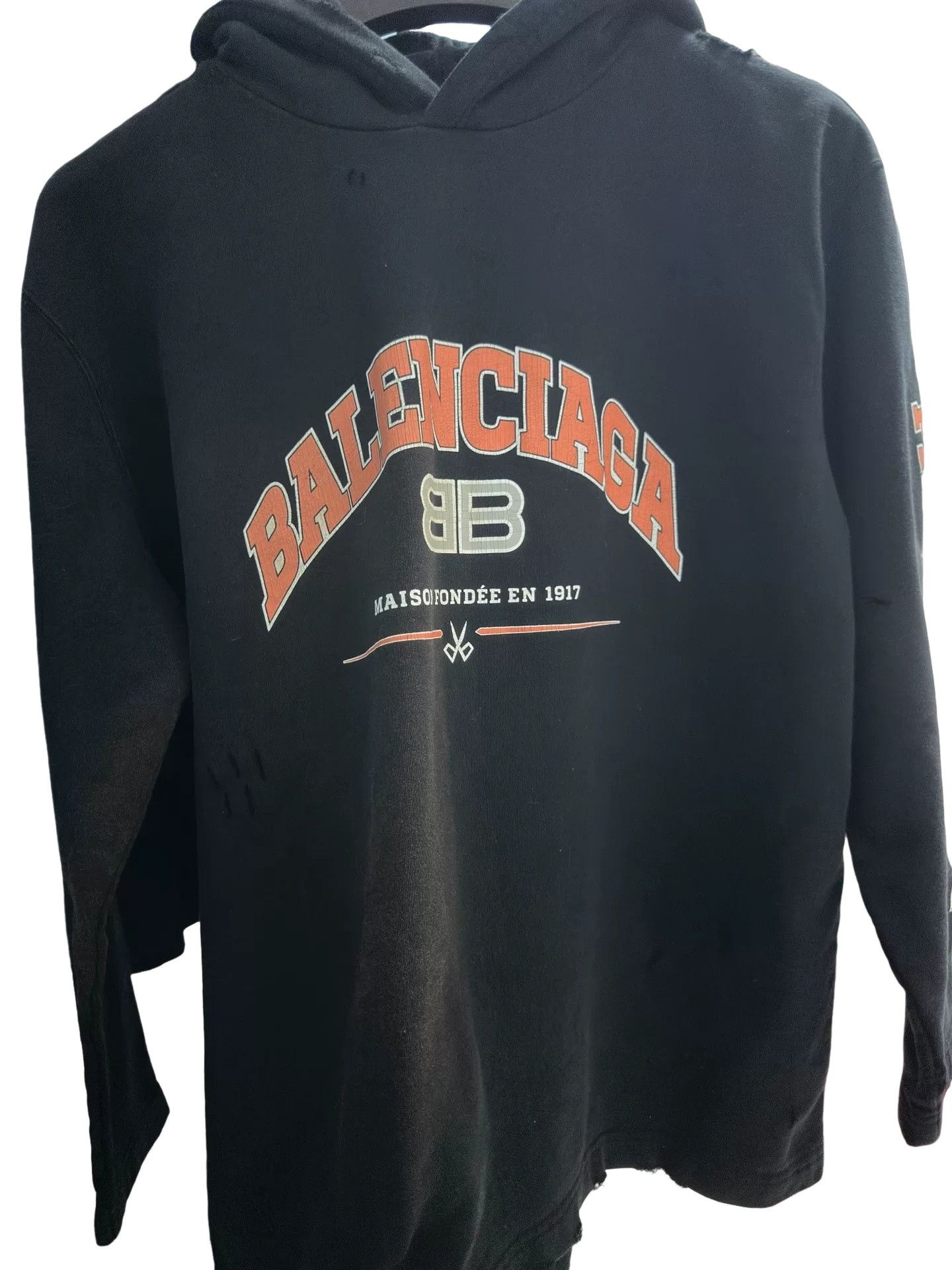 Balenciaga Balenciaga Distressed Scissors Hoodie Size S Size US S / EU 44-46 / 1 - 1 Thumbnail