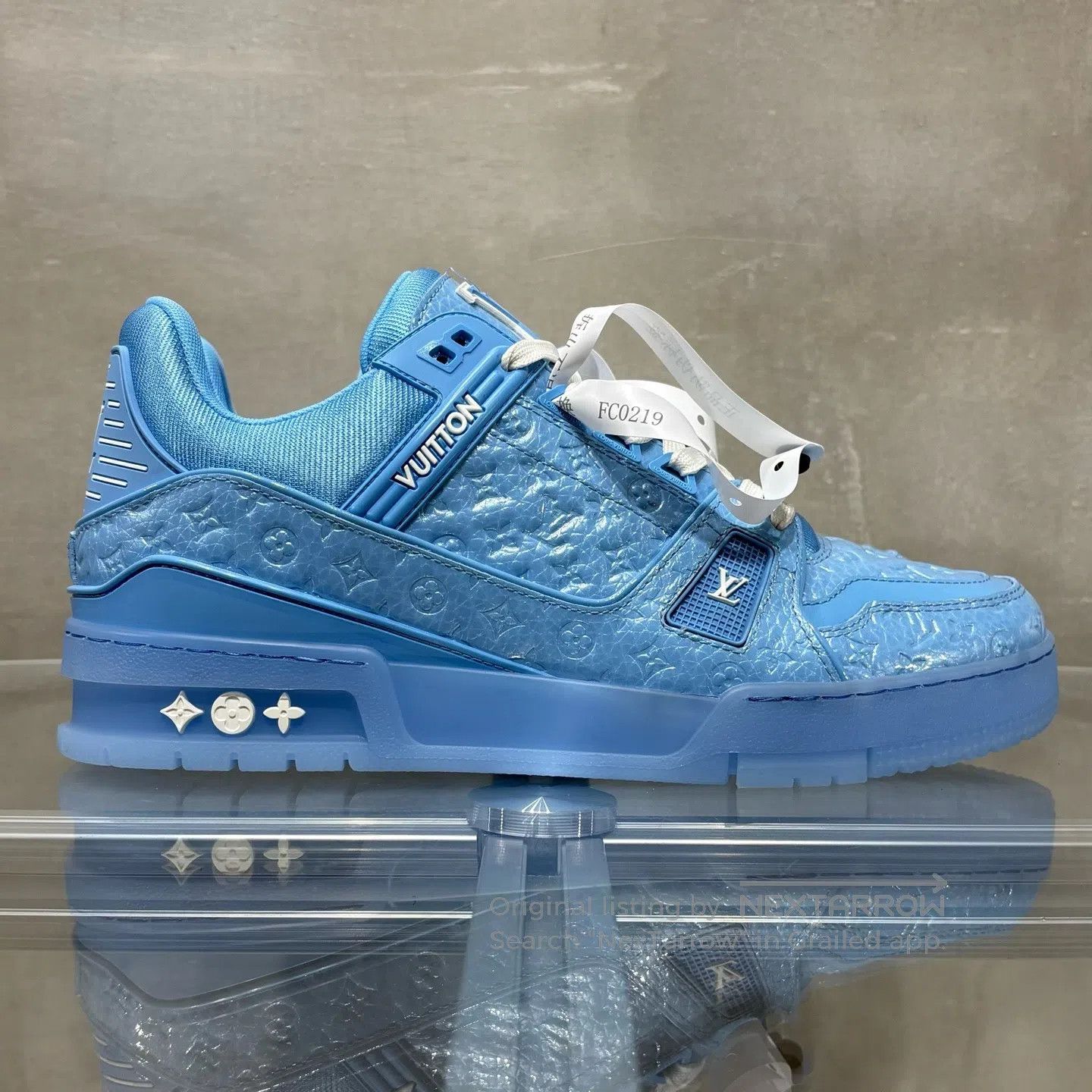 Louis Vuitton Louis Vuitton Trainer New Full-Print Blue shoes Size US 7.5 / EU 40-41 - 4 Thumbnail