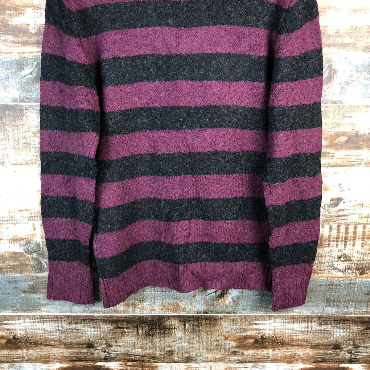 Japanese Brand × Solid and Striped DL Art Wave Stripe japan Purple Knitwear #C601 Size US M / EU 48-50 / 2 - 14 Thumbnail