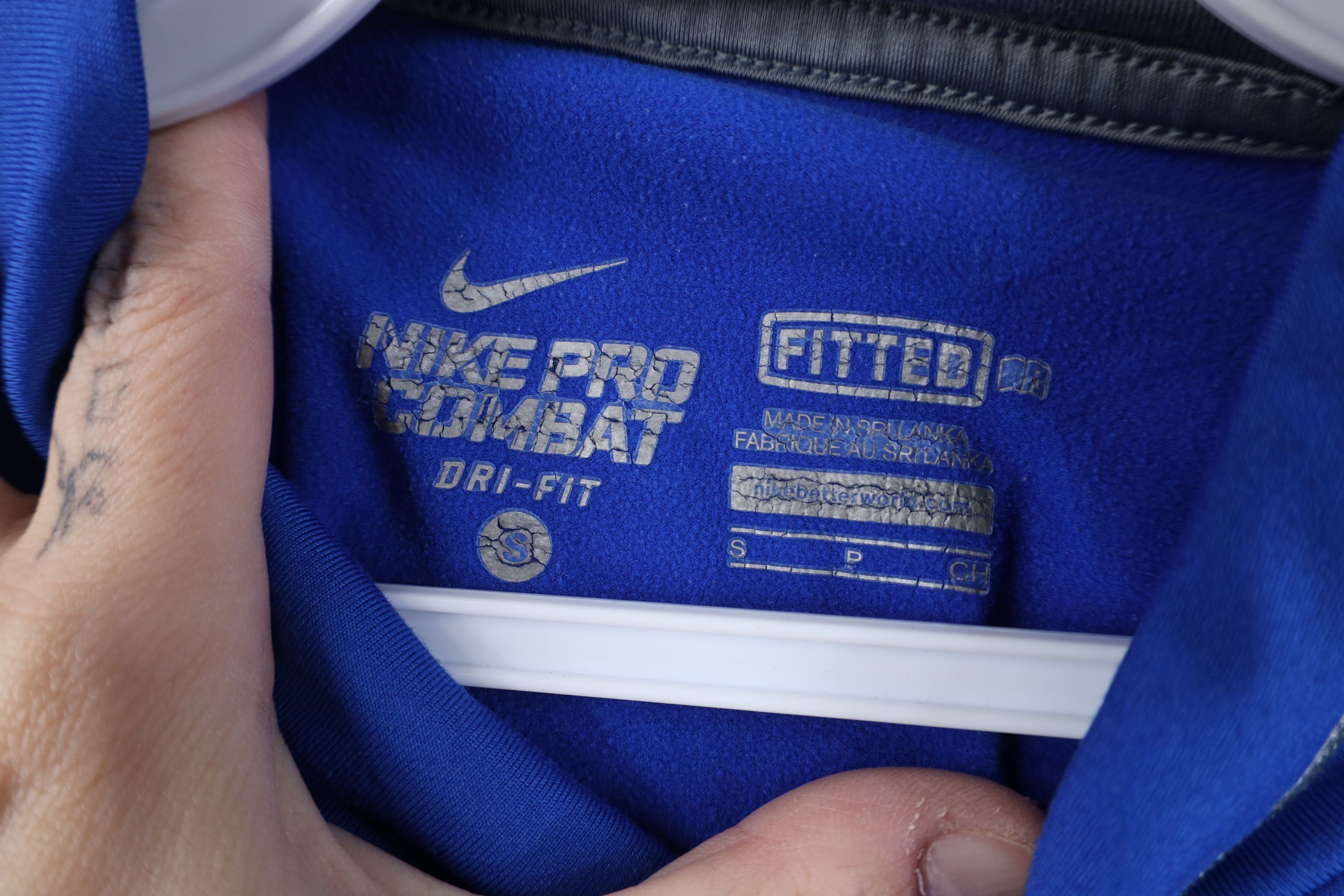 Nike Nike Pro Combat Hyperwarm Fitted Mock Neck T-Shirt Blue Size US S / EU 44-46 / 1 - 10 Thumbnail