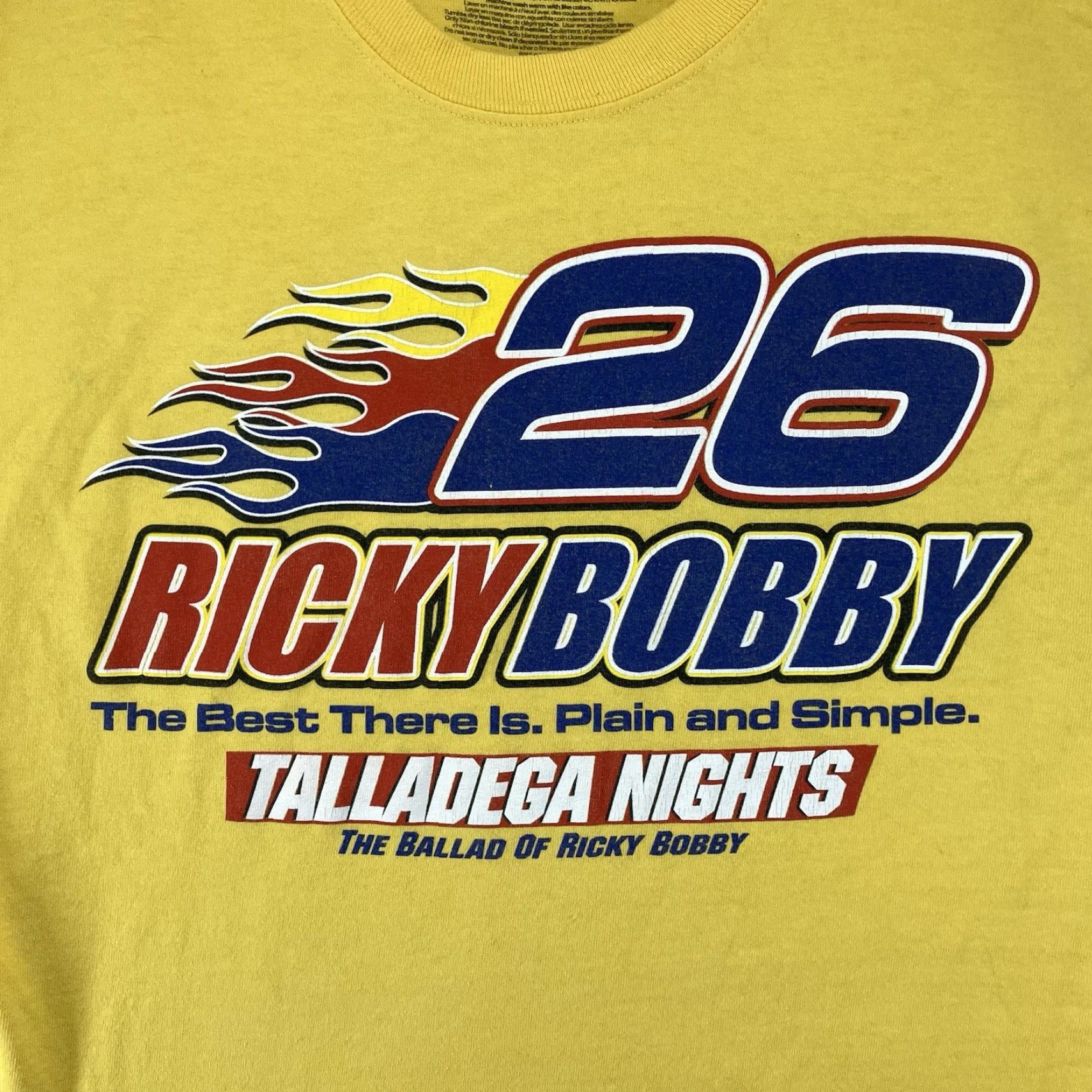 Vintage Talladega Nights Shirt Mens Medium Short Sleeve Yellow Ricky Bobby Columbia All Cotton Graphic Print T-Shirt Mens Best Sellers Size US M / EU 48-50 / 2 - 3 Thumbnail
