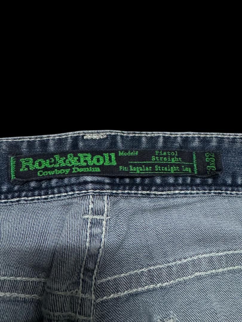 Japanese Brand Vintage Rock&Roll Cowboy Denim Mudwash Regular Straight Leg Size US 33 - 10 Thumbnail