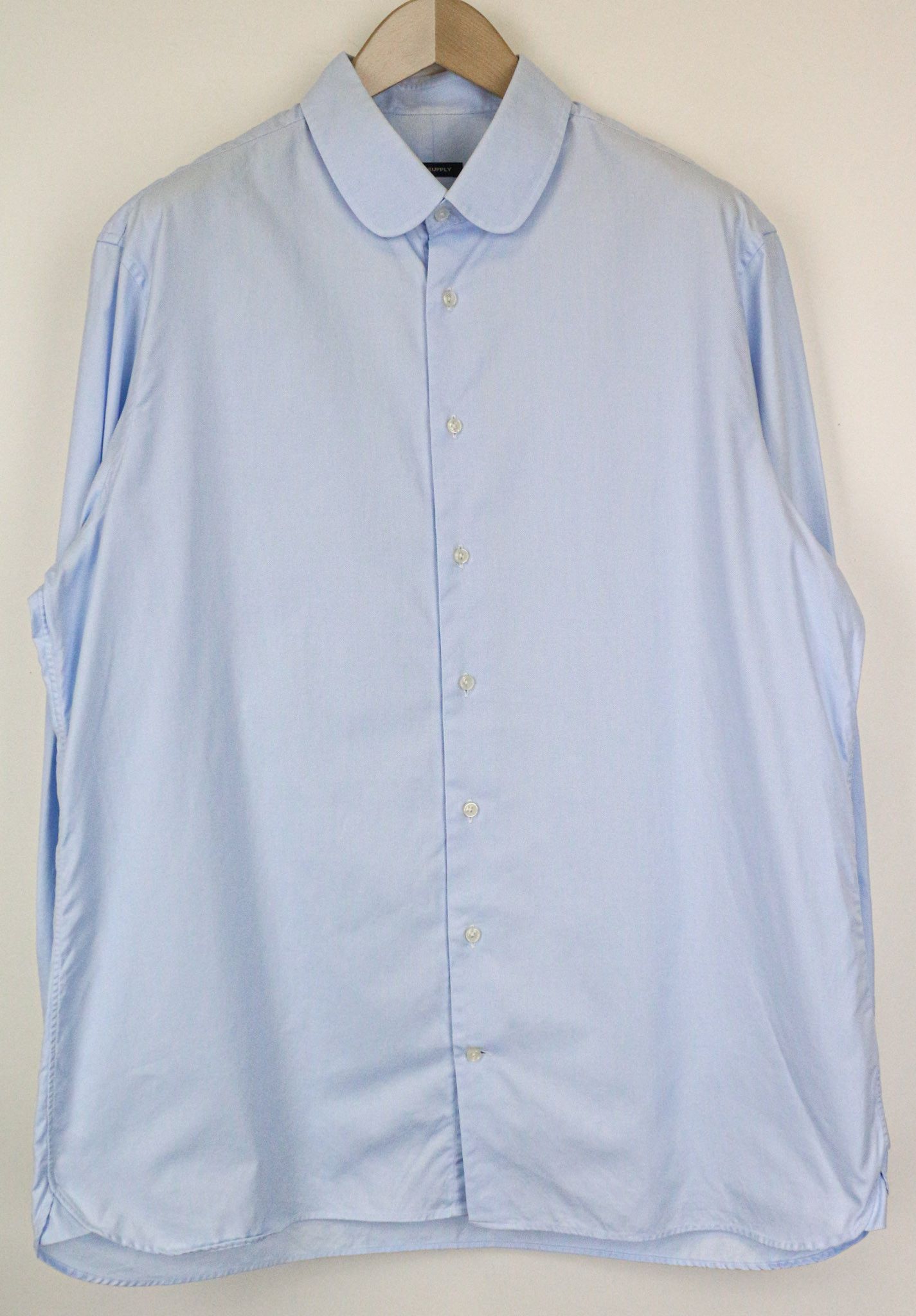 Suitsupply 46/18 Blue Cotton Long Sleeve Shirt 79457 Size 46R - 1 Thumbnail