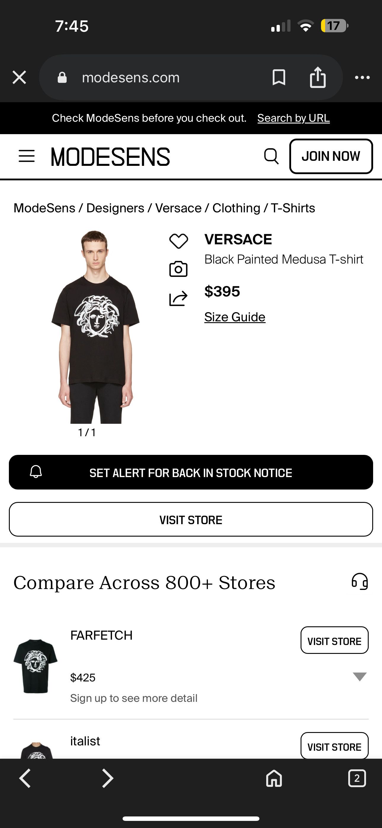 Versace Versace Black Painted Medusa T-shirt Size US XS / EU 42 / 0 - 7 Thumbnail
