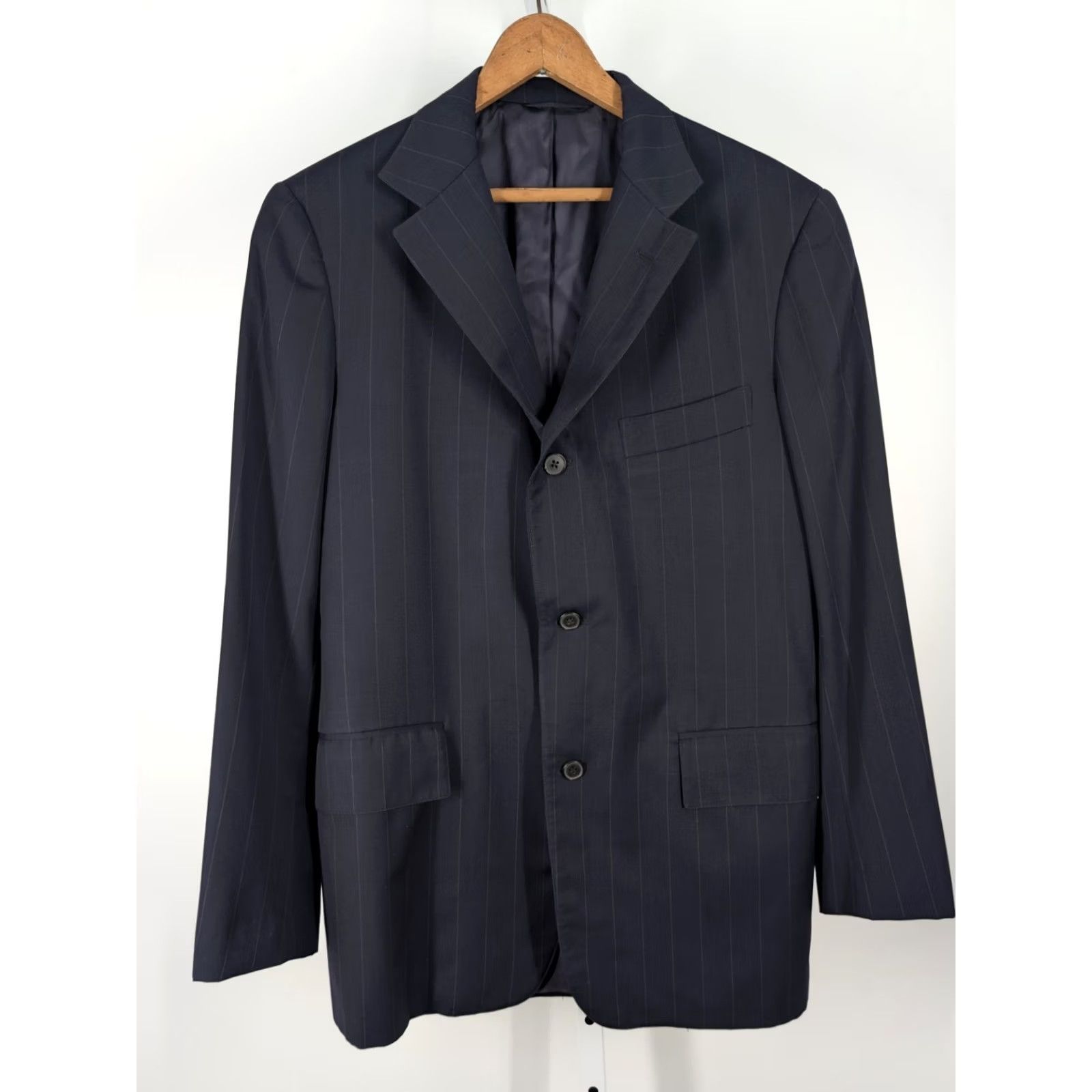 Vintage VINTAGE J. Press Blazer Navy Pinstripe 3 Button Wool 40 Men Blazer Jacket Ivy League American Made Men’s Size 40R - 4 Thumbnail