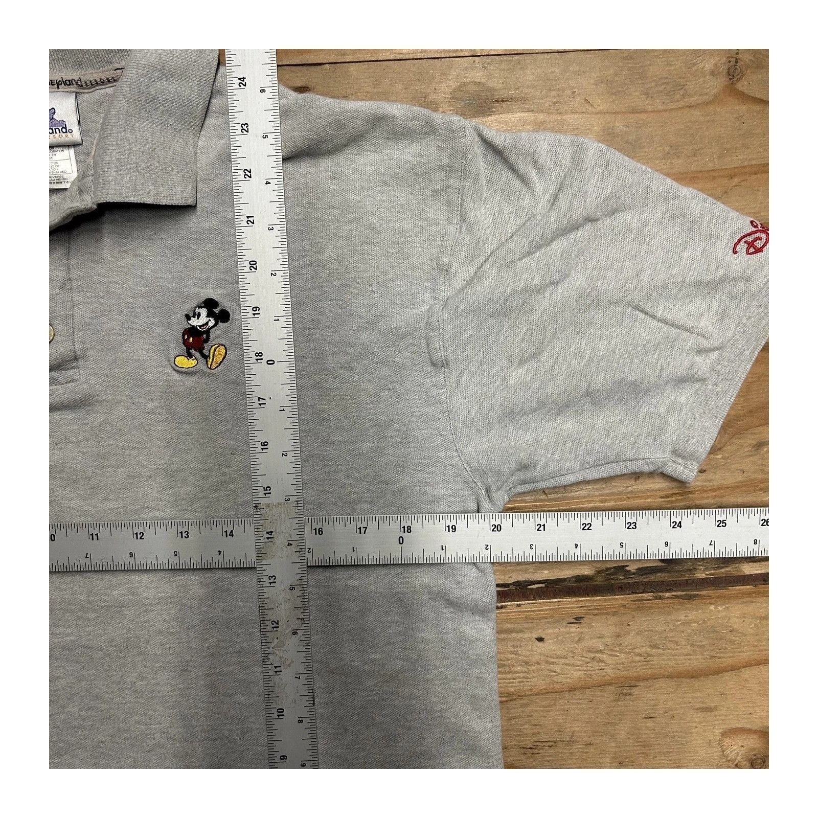 Disney Disneyland Resrots Mens Polo Mickey Embroidered Small Gray Size US S / EU 44-46 / 1 - 2 Thumbnail