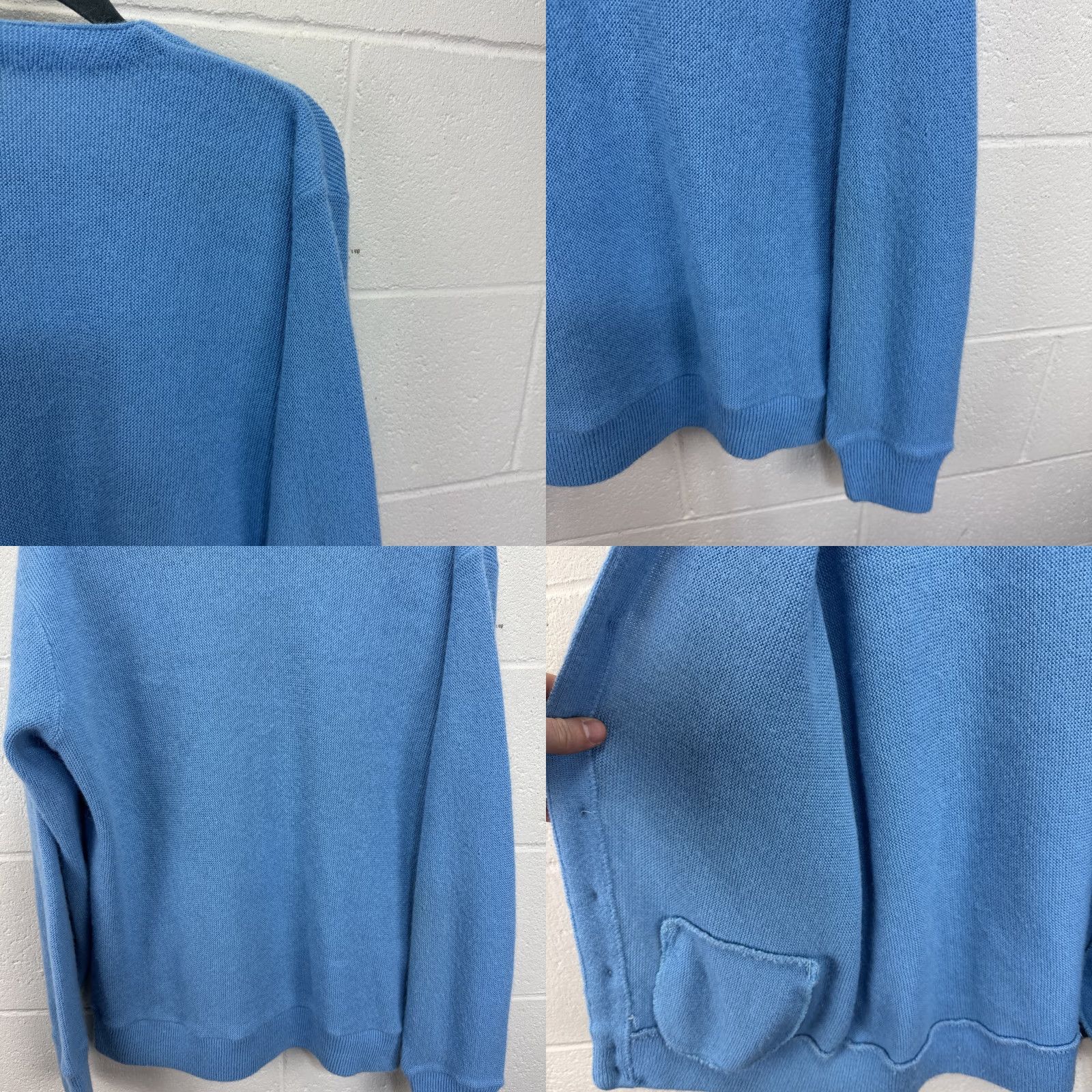 Vintage VINTAGE Cardigan Mens M Blue 60s 70s Wool Button Up Pockets Classic Cardigan Sweater Knit Tightly Woven N/A Size US M / EU 48-50 / 2 - 10 Thumbnail