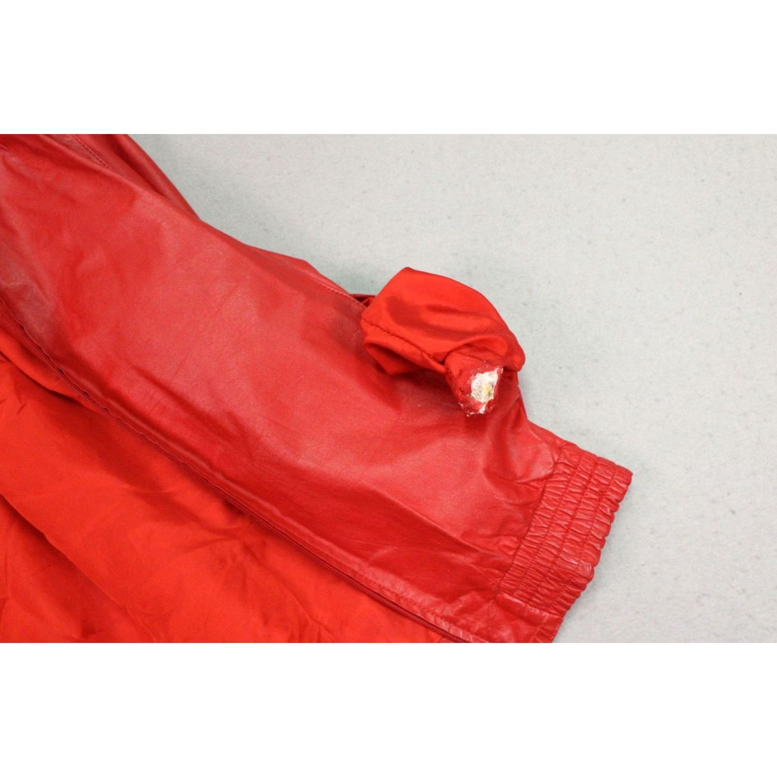 Paco Rabanne VINTAGE Paco Rabanne Jacket Womens Red Leather Bomber Zip 80s Size L / US 10 / IT 46 - 7 Thumbnail