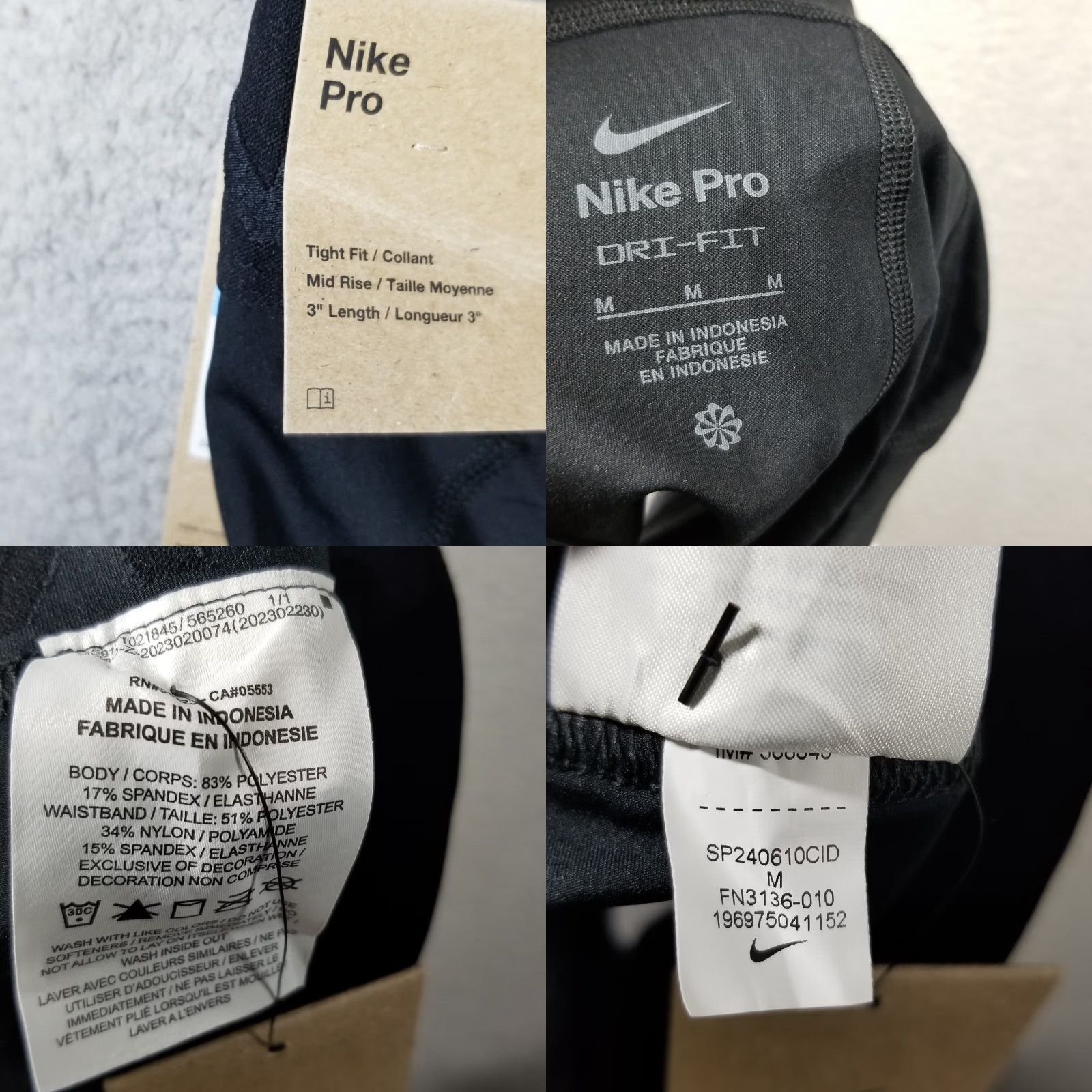 Nike Nike Pro Women's Mid-Rise 3" Shorts Medium Black FN3136-010 Pro Nike shorts Rise Mid 3" Women's Medium Black FN3136-010 Size 32" / US 10 / IT 46 - 8 Thumbnail