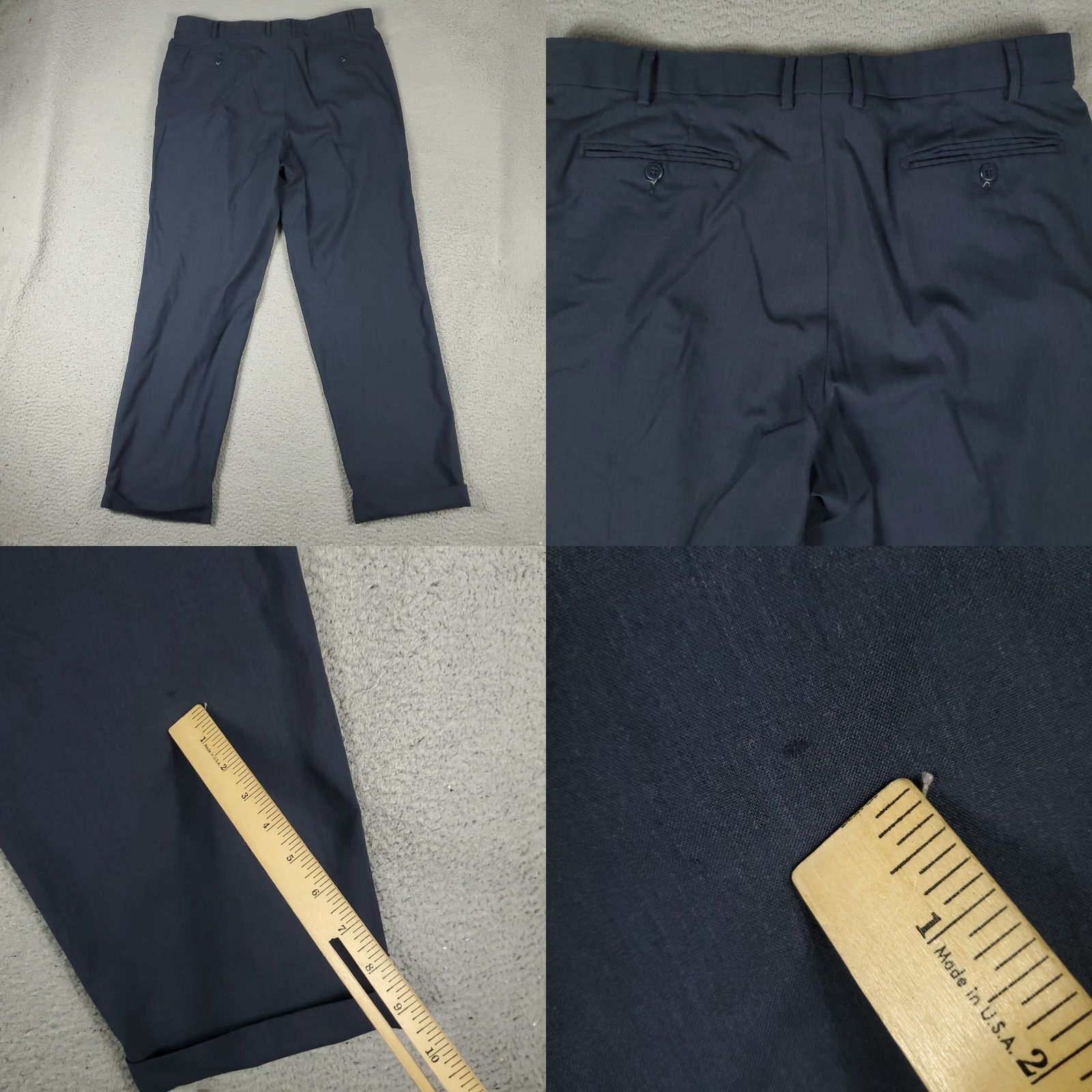 Zanella Zanella Pants Mens 40x32 Blue Pleated Cuffed Dress Slacks Trousers Chino Wool Regular Front Type Pleated Size US 40 / EU 56 - 8 Thumbnail