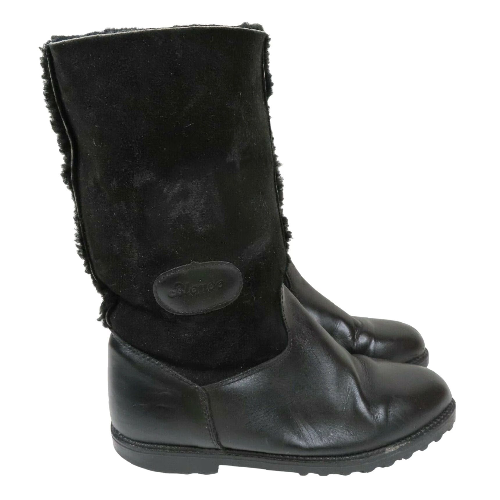 Blondo VTG Blondo Boots Woman 9 B Solid Black Shearling Fur Lined Winter Snow Canada Boots Size US 9 / IT 39 - 7 Thumbnail