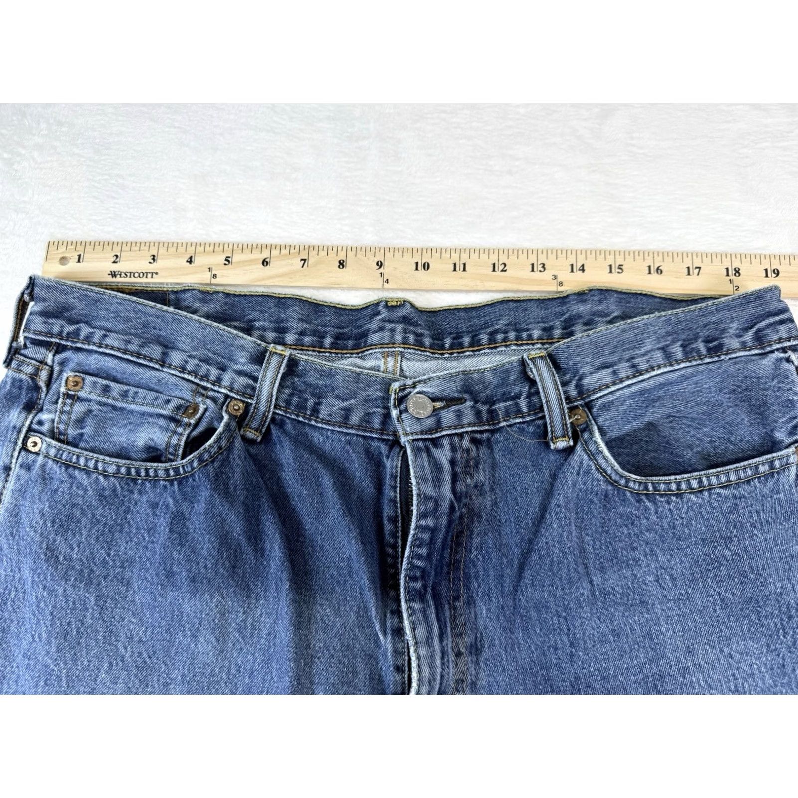 Levi's Levi's 505 Jeans Men 40x30 Regular Fit Straight Denim Blue 5-Pocket Zip Button Jeans Size US 40 / EU 56 - 5 Thumbnail