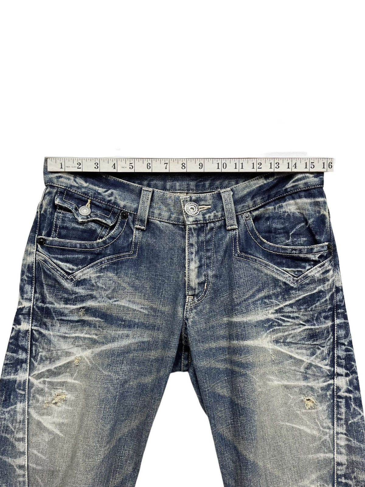 BIGI 🔥FLARE🔥Vtg RATTLE TRAP Distressed Clawmark Whisker Denim Size US 32 / EU 48 - 20 Thumbnail