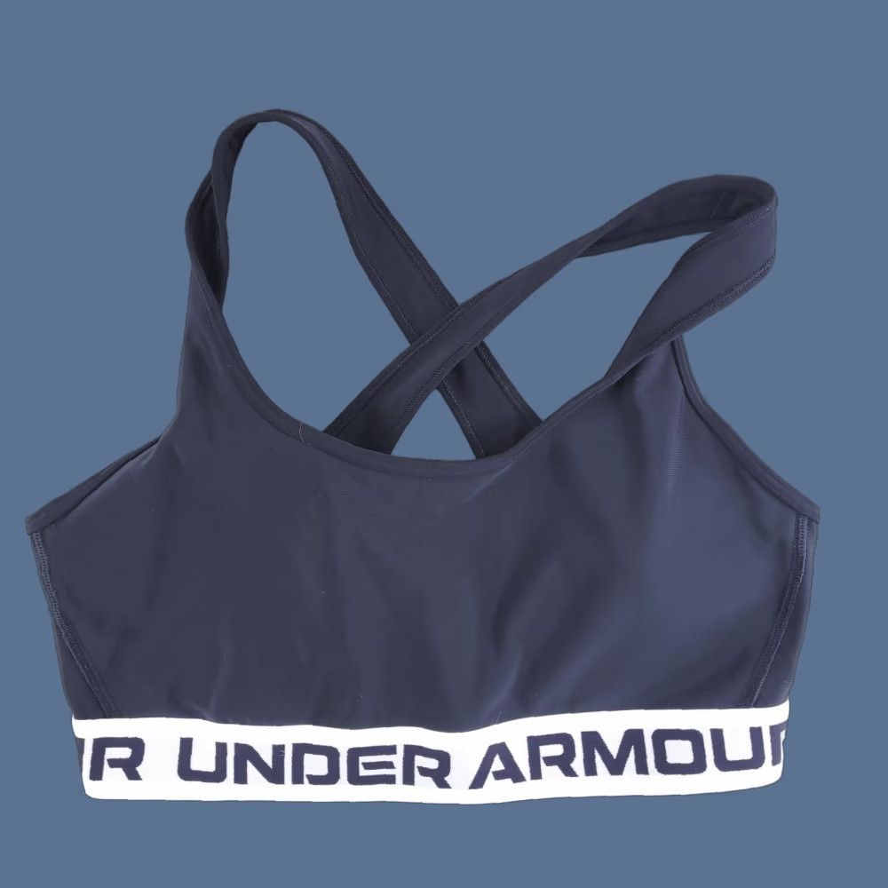 Under Armour Under Armour Women's Sports Bra Crossback Racerback Plum Large L Black Wireless Medium Support Sports Bra Size ONE SIZE - 1 Thumbnail