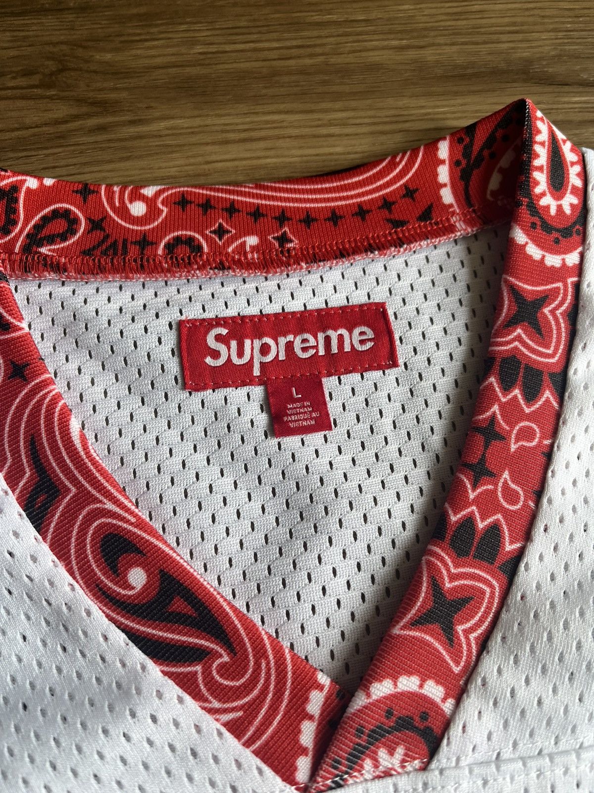 Supreme Bandana Football Jersey White Size Large (SS25)