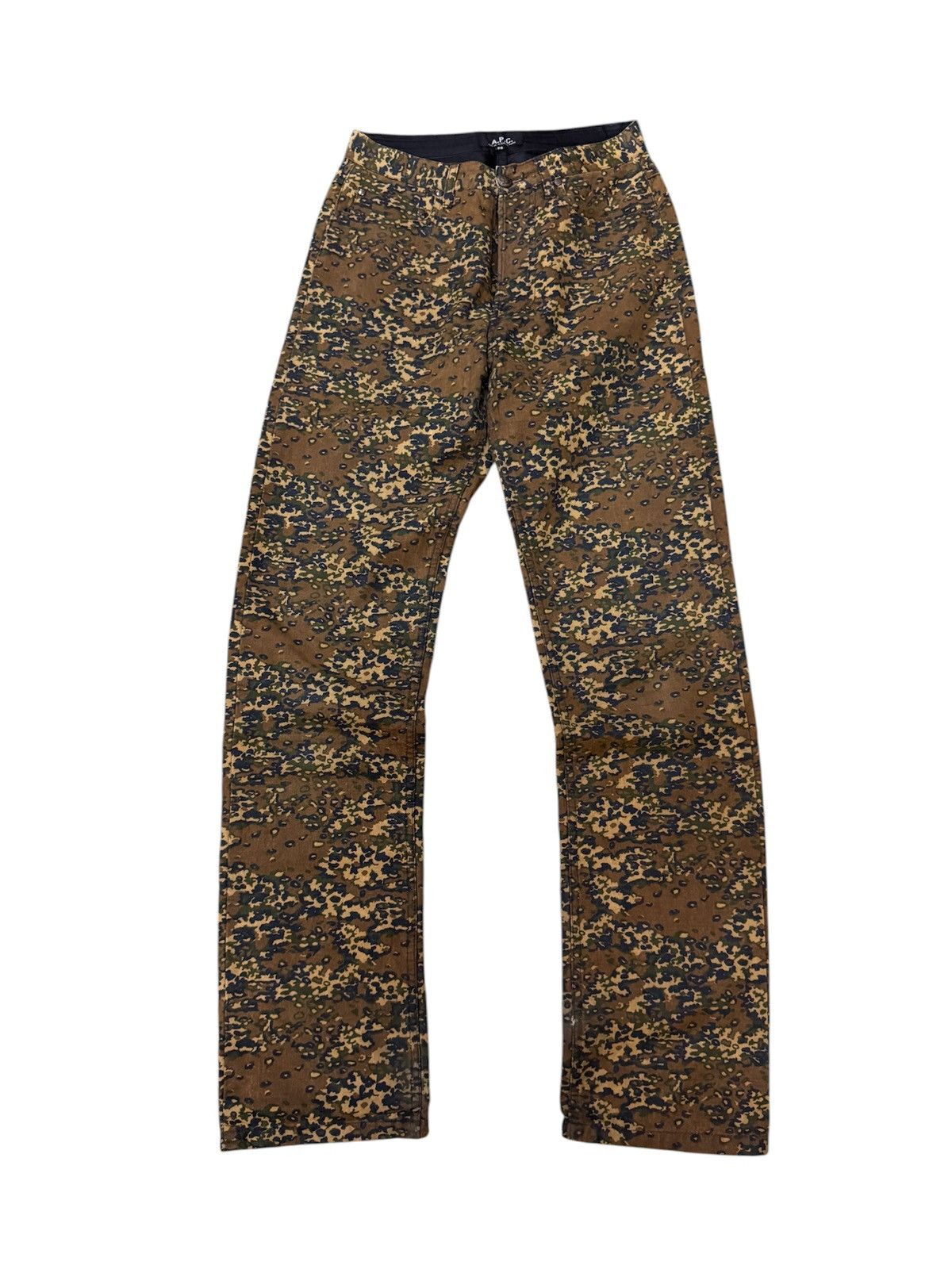 A.P.C. × Japanese Brand Vintage 00’s APC Camo Brushed Cotton Trousers Pants Size US 26 / EU 42 - 1 Thumbnail