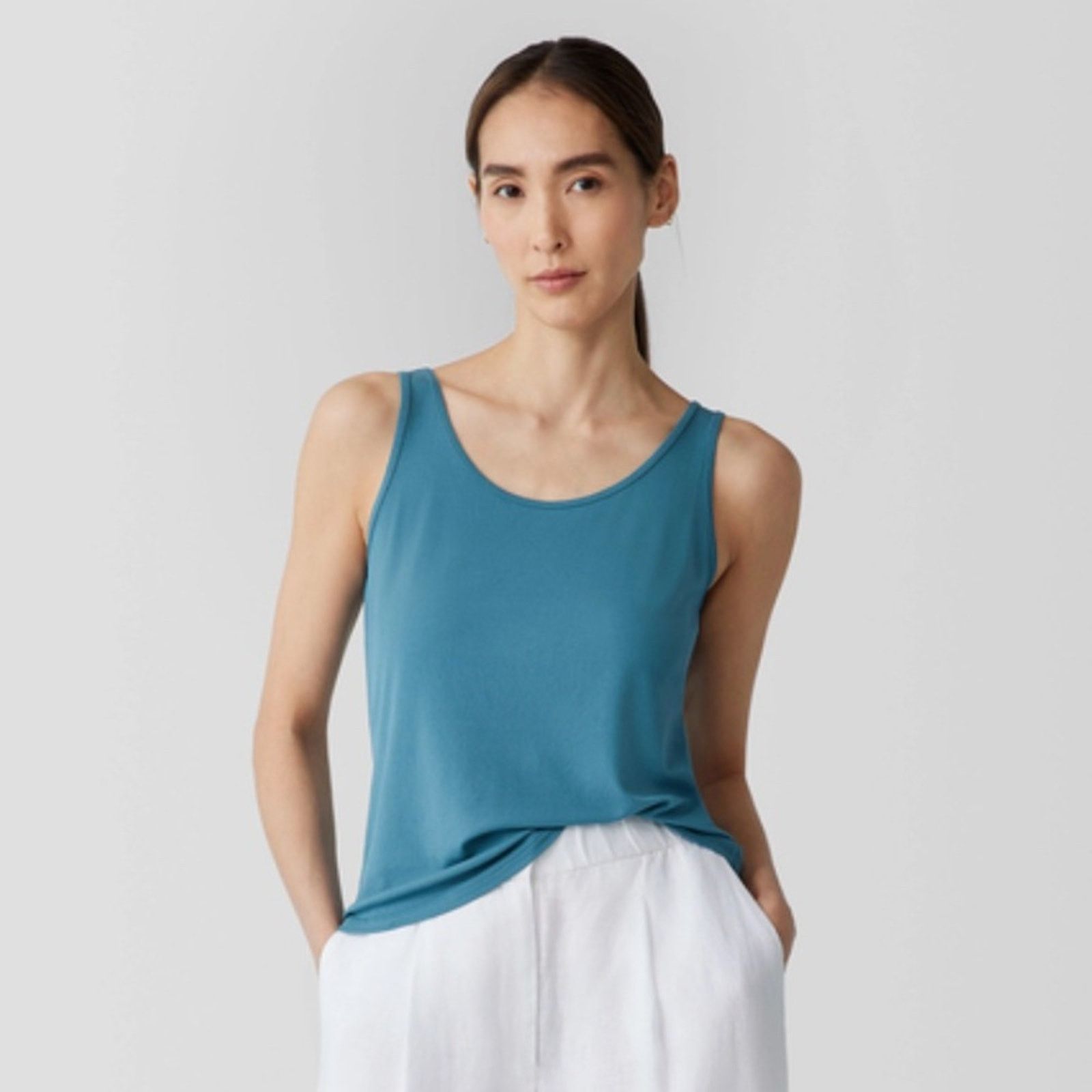 Eileen Fisher Like new! Eileen Fisher Soft Stretch Jersey Tank - Small Size S / US 4 / IT 40 - 1 Thumbnail