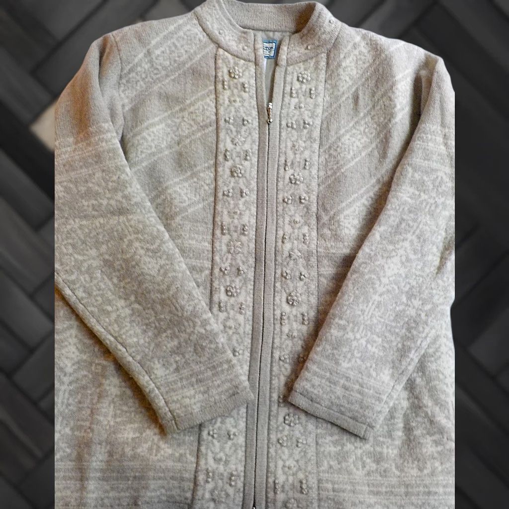 Pendleton Pendleton Originals Full Zip Sweater Jacket 100% Lambswool Tan Medium Beige Women Adult M Size M / US 6-8 / IT 42-44 - 1 Thumbnail