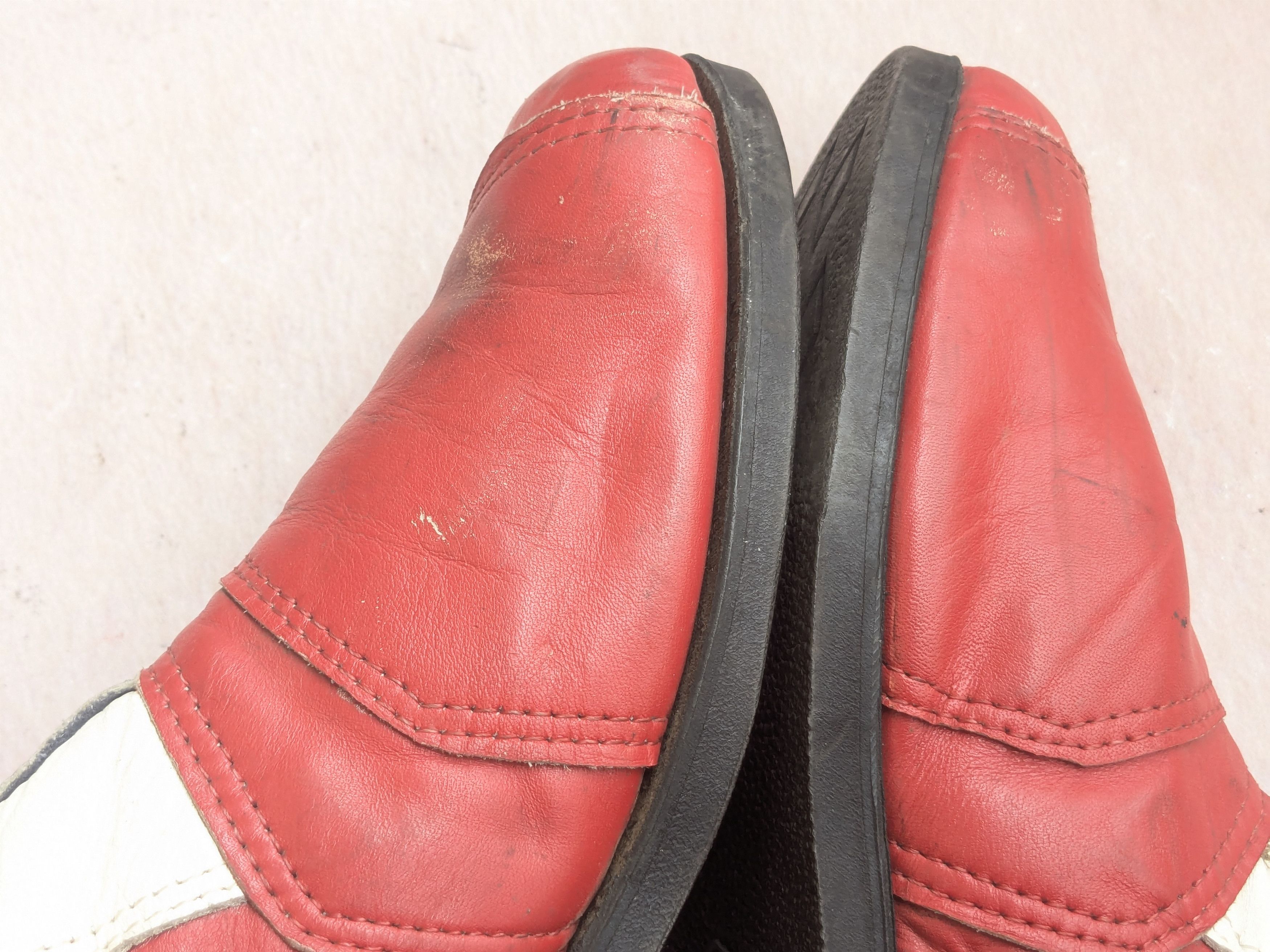 Genuine Leather Vintage Motorcycle Biker Boots Red Blue White 8.5 Leather Size US 8.5 / EU 41-42 - 9 Thumbnail