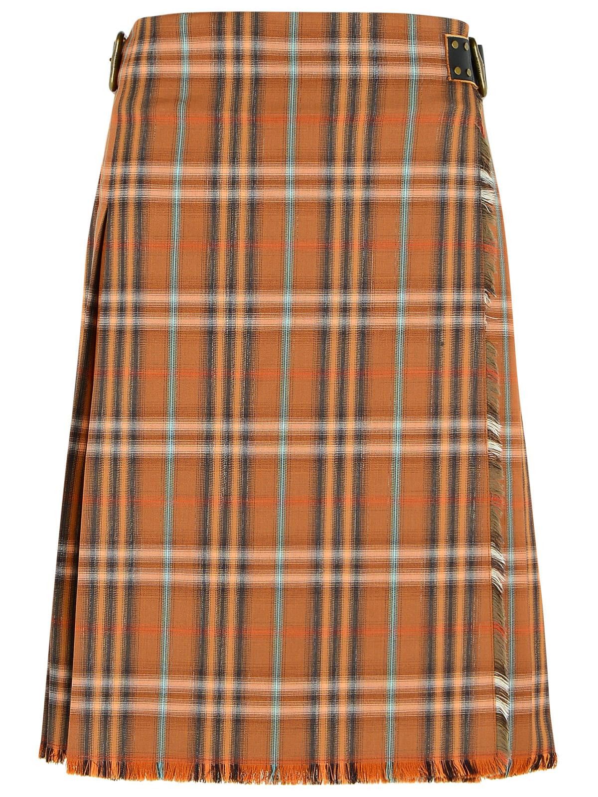 Burberry BURBERRY 'Ginger' Orange Wool Kilt Size 26" / US 2 / IT 38 - 1 Thumbnail