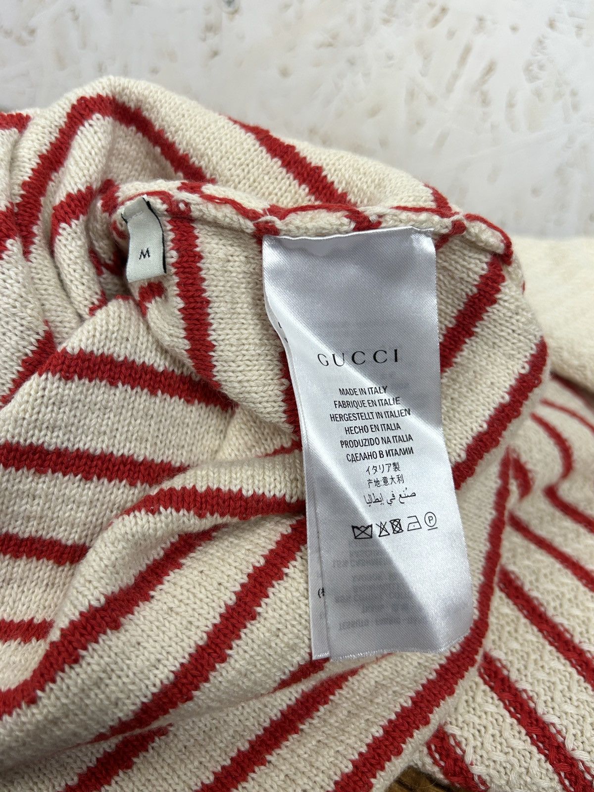 Gucci Gucci Embroidered Anchor Cotton Cashmere Striped Sweater Size M / US 6-8 / IT 42-44 - 9 Thumbnail