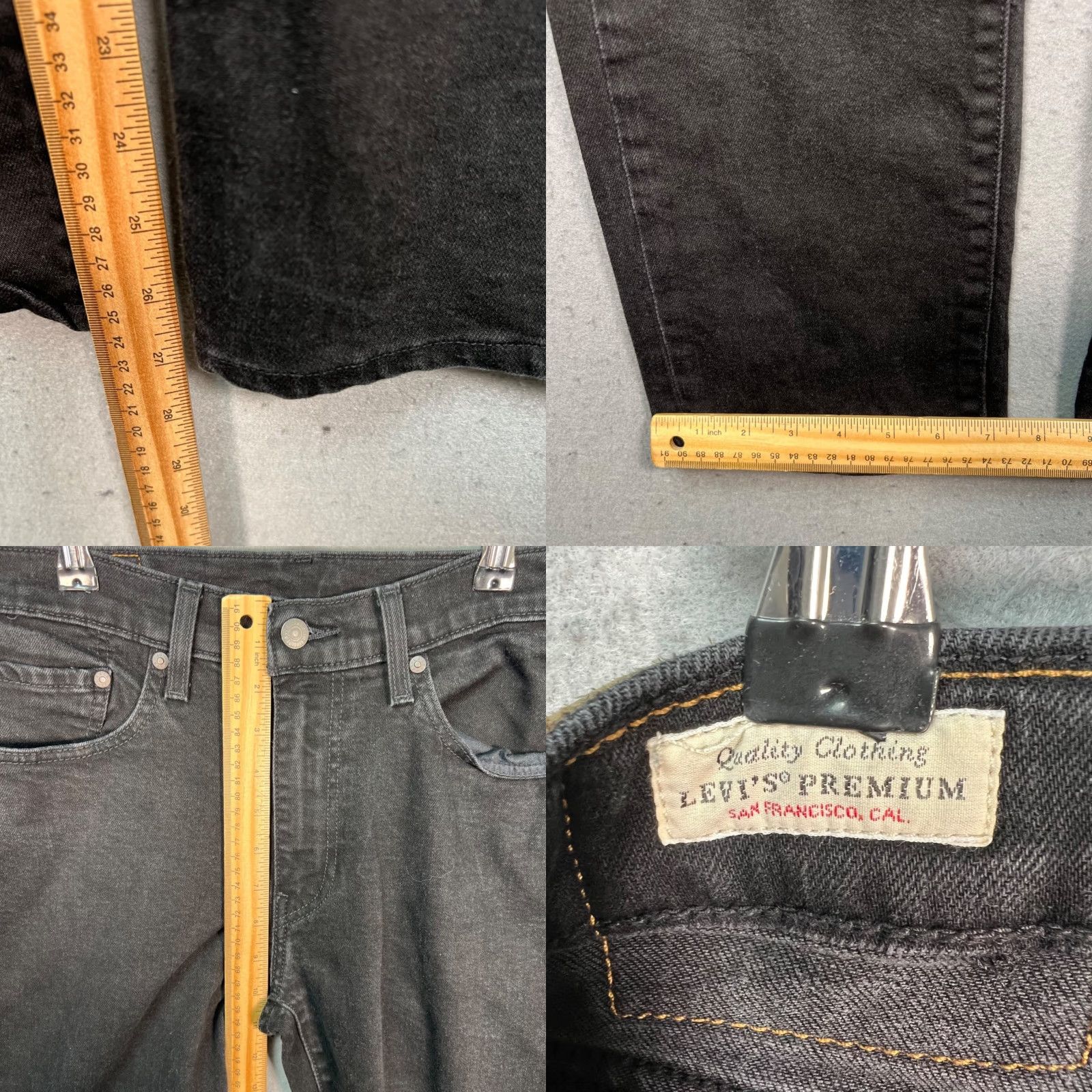 Levi's Levi's 514 Mens Size 32 x 28 Straight Black Denim Jeans Slim Fit Jeans Size US 32 / EU 48 - 8 Thumbnail