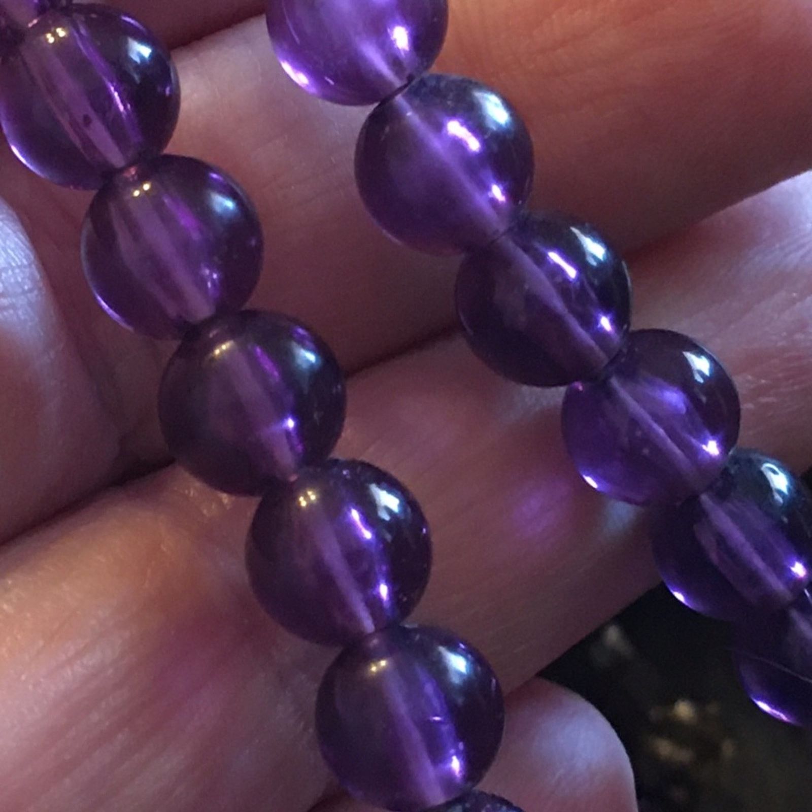 Vintage Vintage purple round resin bead necklace Size ONE SIZE - 6 Thumbnail