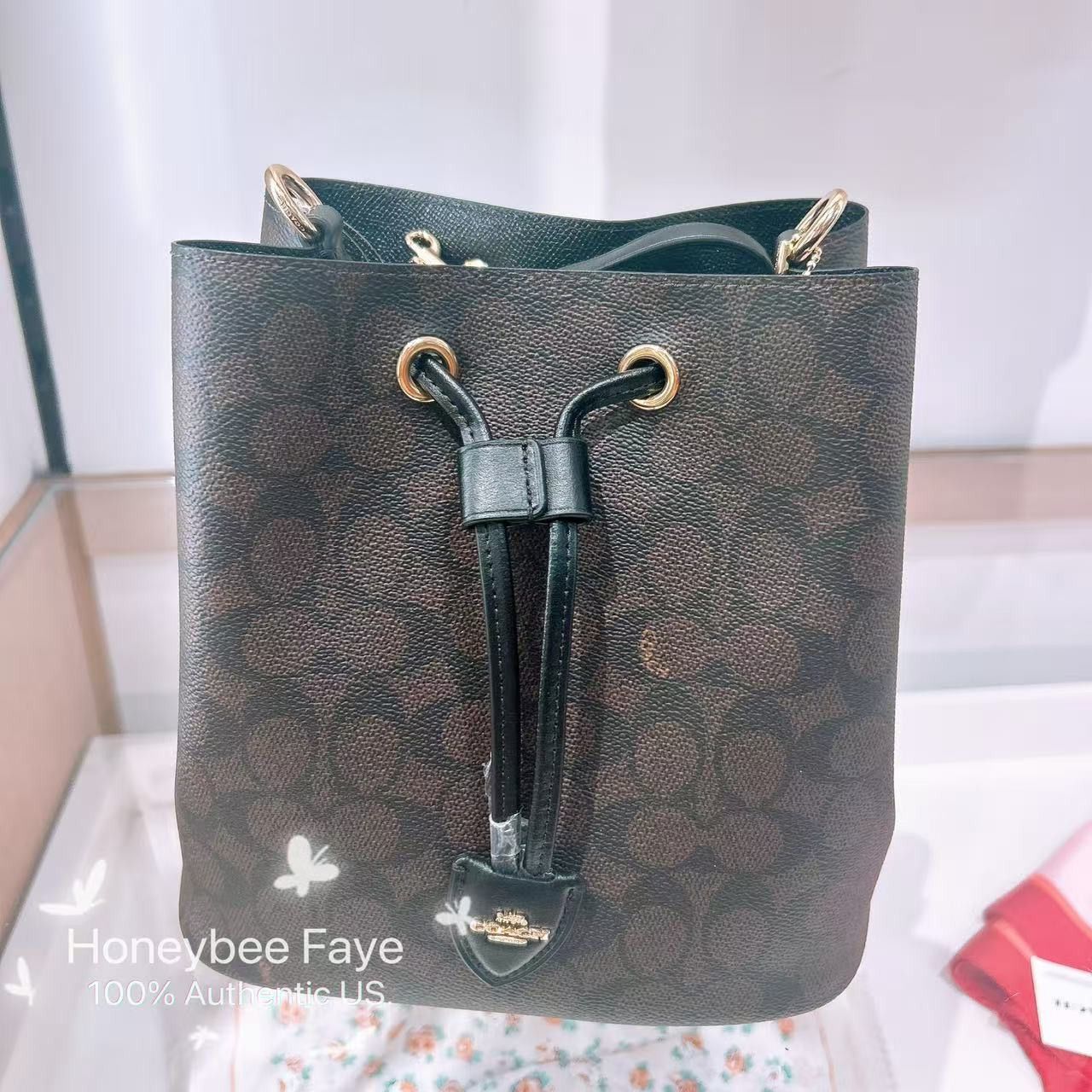 NWT Coach Rowan Bucket Bag In Signature Canvas Cbh07 in Black, Women's