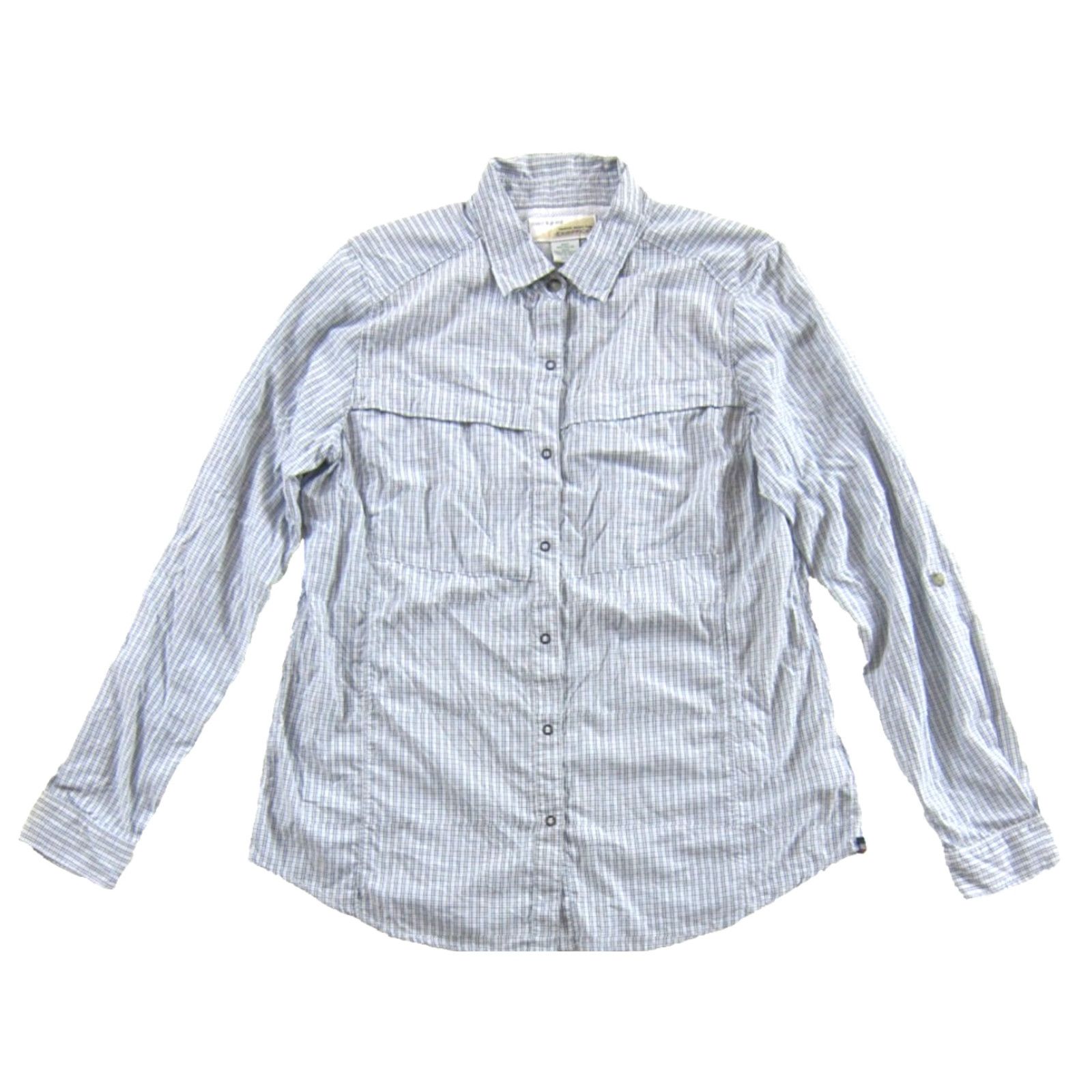 ExOfficio EXOFFICIO Shirt Woman L Nylon White Blue Black Checked Collar Long Sleeve Size L / US 10 / IT 46 - 2 Thumbnail