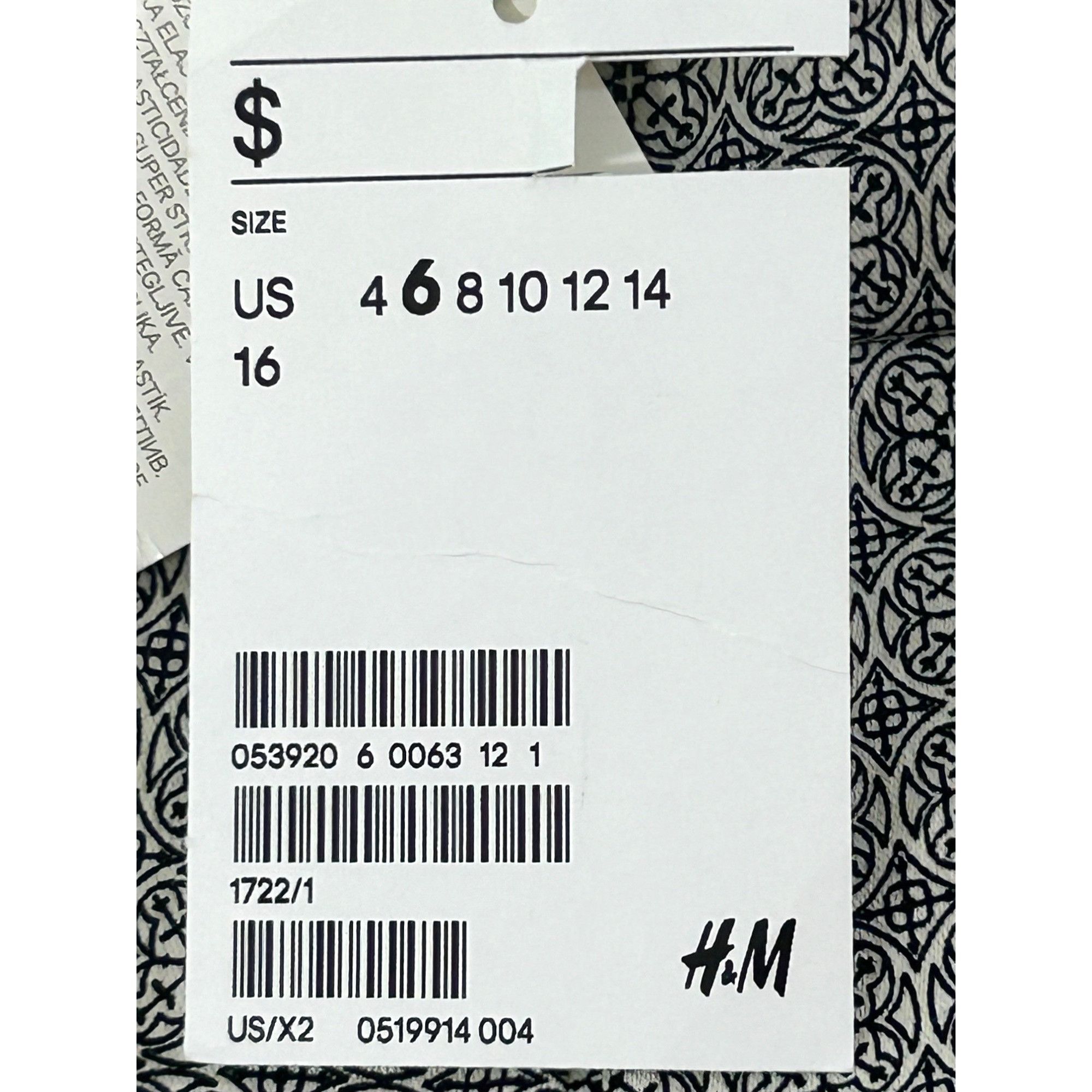 H&M H&M Women’s Ankle Pants 6 Black White Geometric Tapered Zip Size 28" / US 6 / IT 42 - 11 Thumbnail